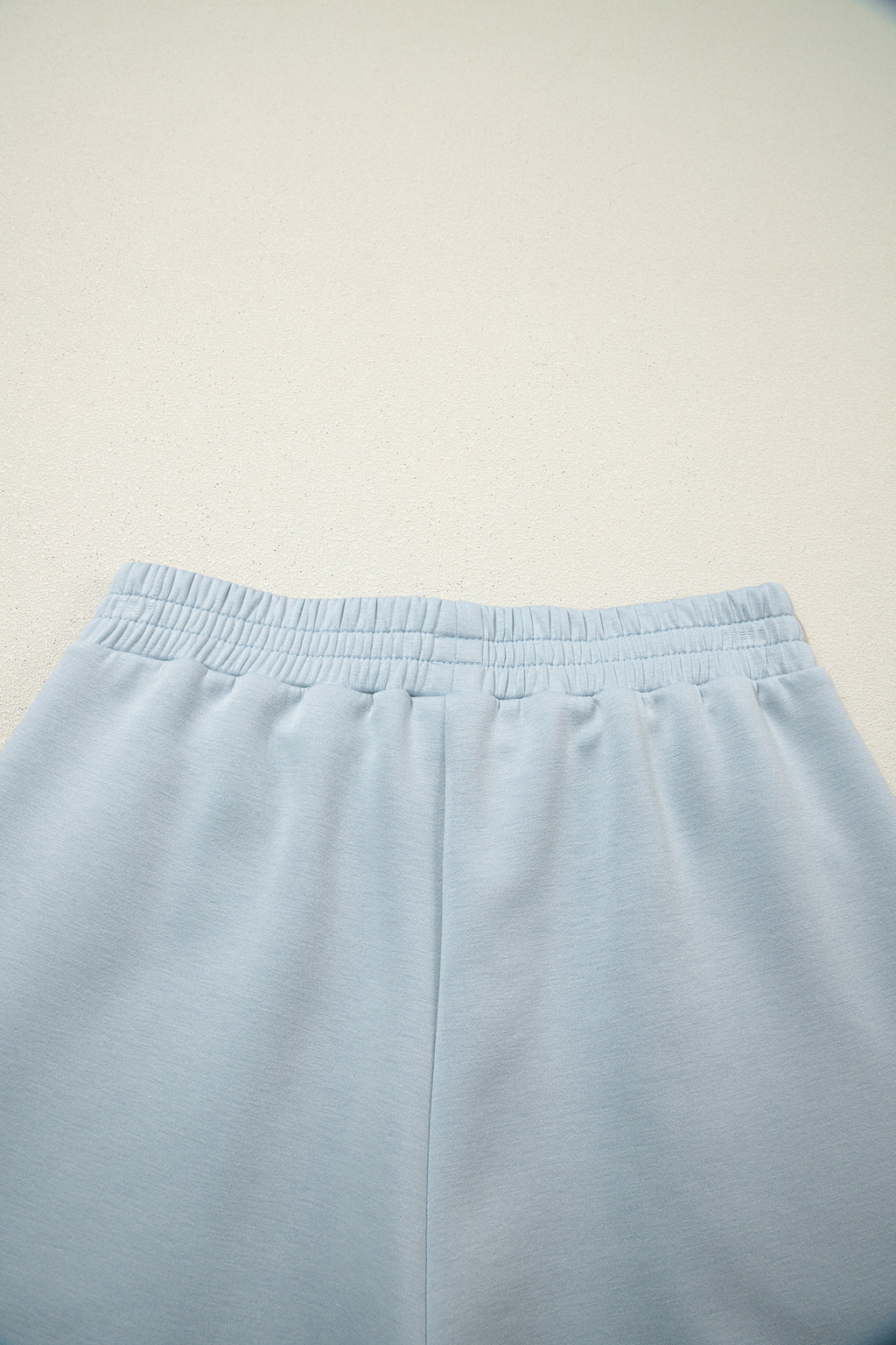 Gray Half Zip Polo Tee Casual Pant Set