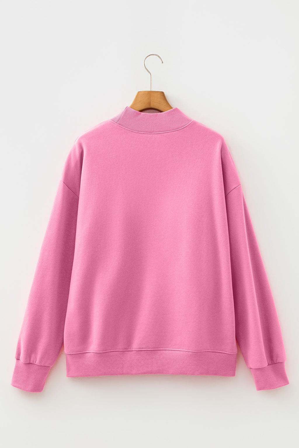 Apricot Pink Oversize Mock Neck Sweatshirt