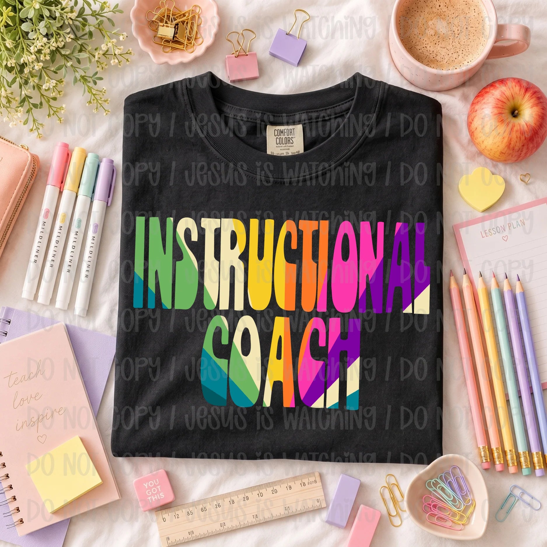 Instructional Coach rainbow (personalize it)  graphic tee