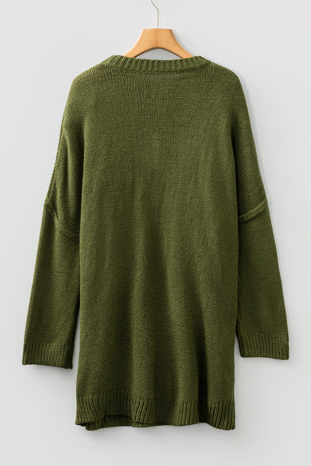 Pale Khaki Oversize Drop Shoulder Slouchy Sweater Dress