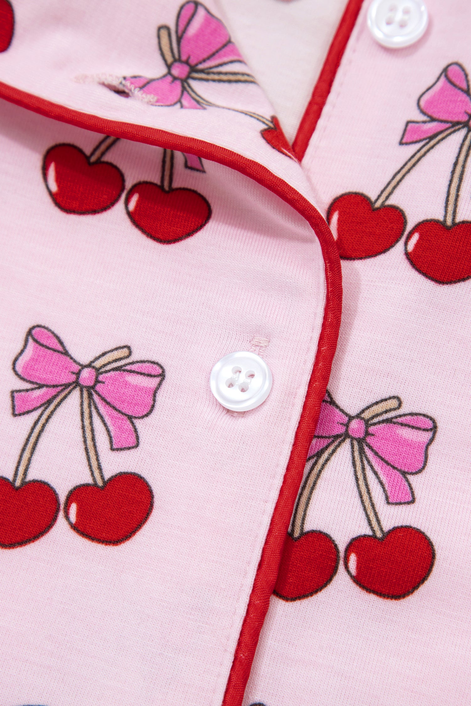 Sky Blue Bow Print Short Pajama Set