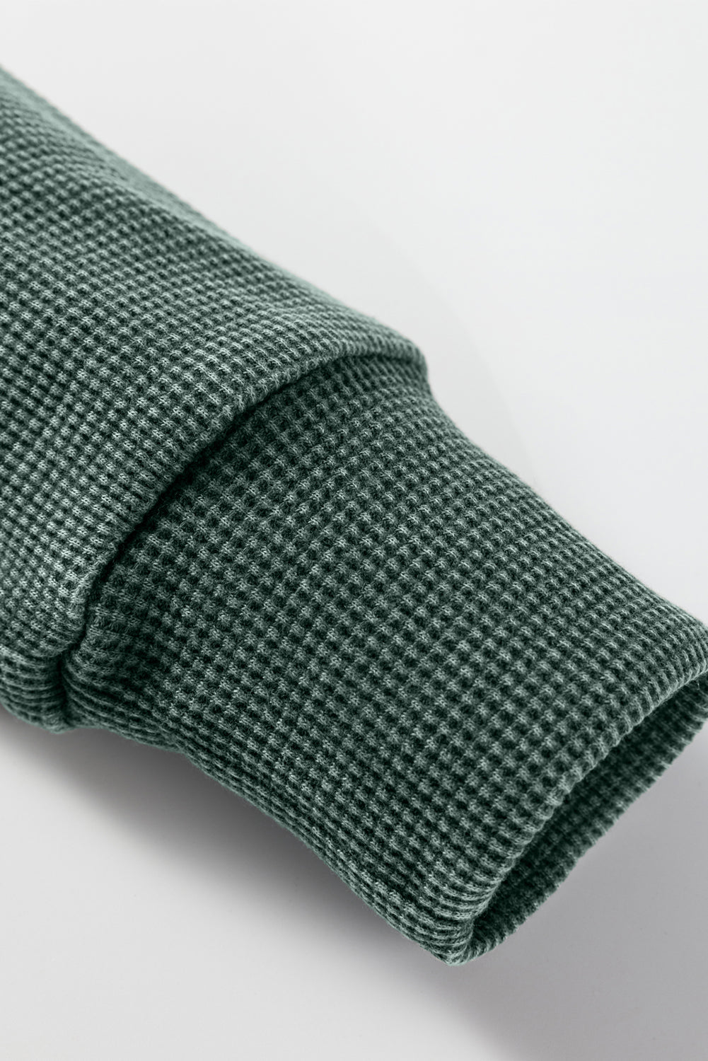 Bright Pink Waffle Knit Patchwork Long Sleeve Loose Top