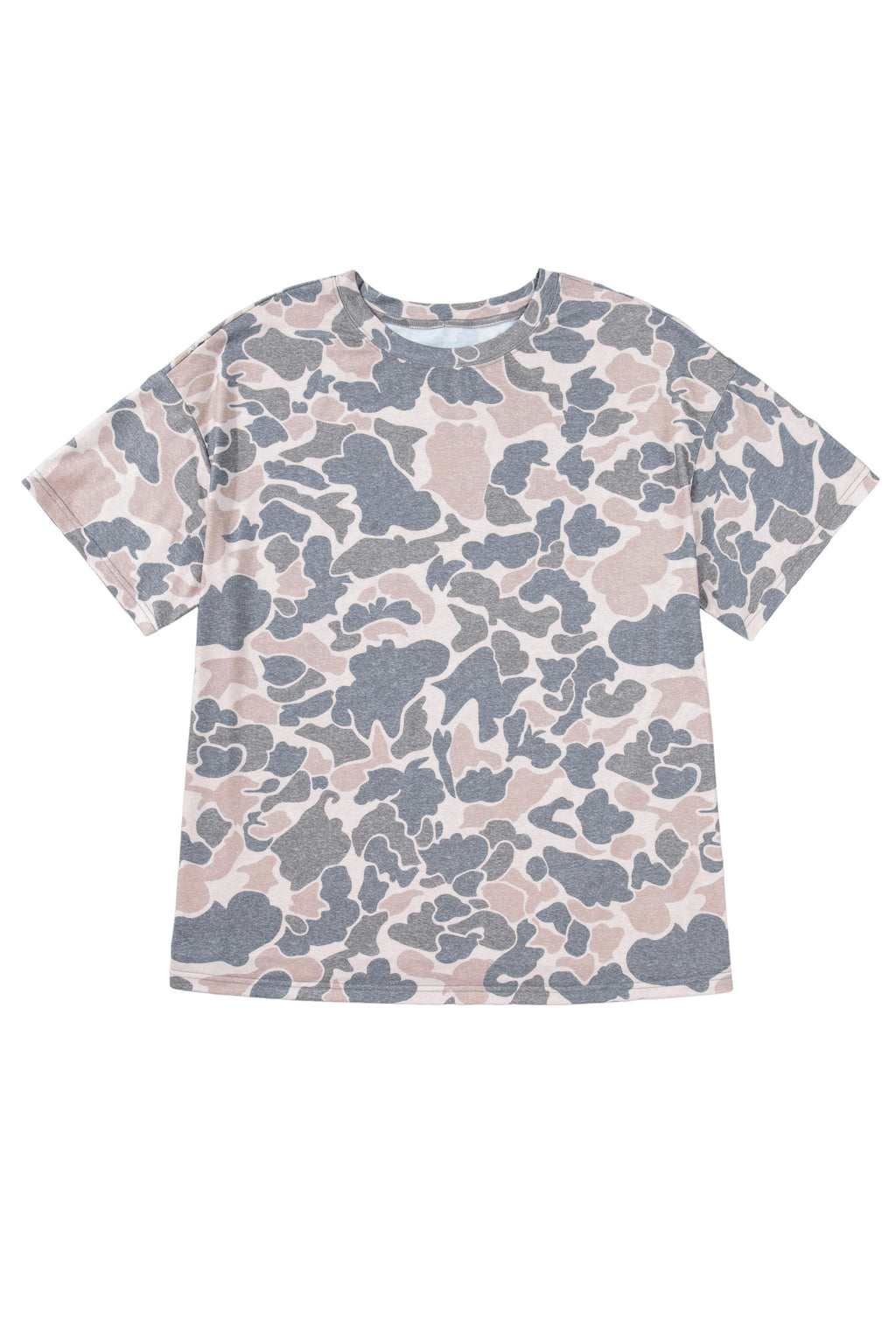 Multicolour Retro Camouflage Print Plus Size T Shirt