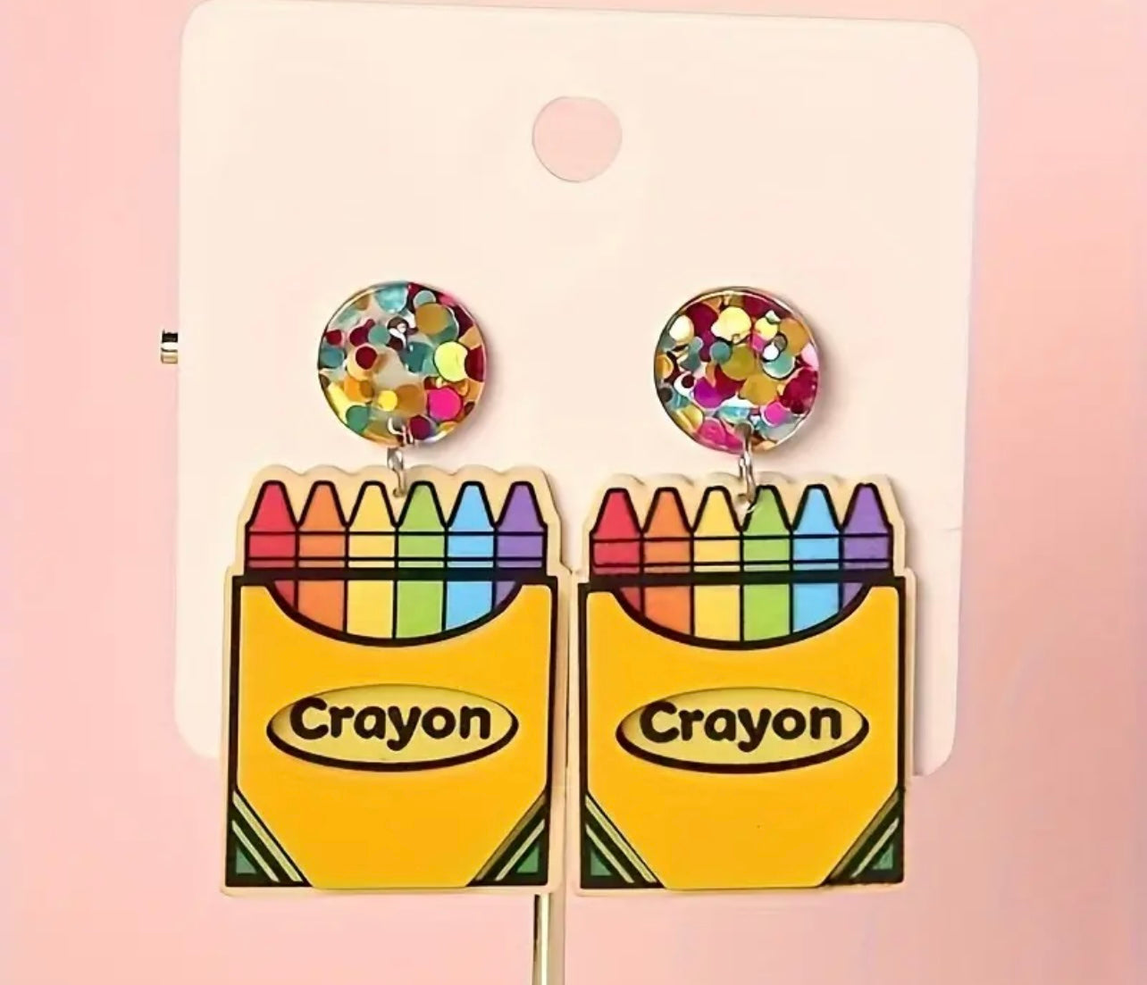 Colorful crayons earrings