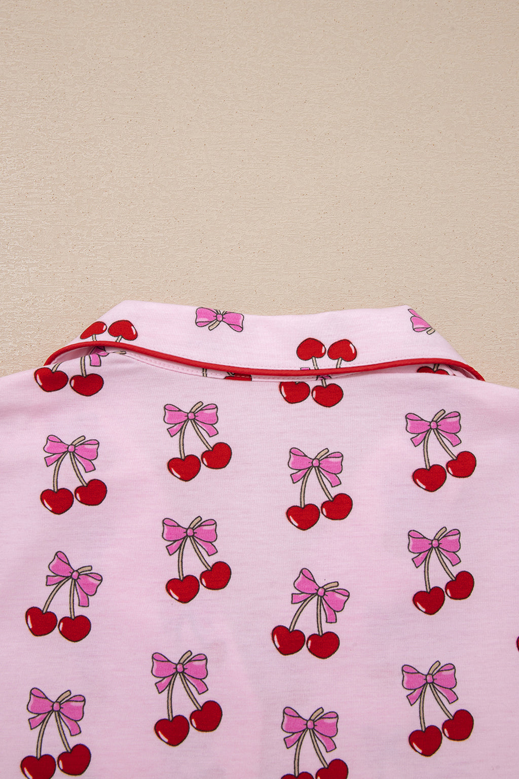 Sky Blue Bow Print Short Pajama Set