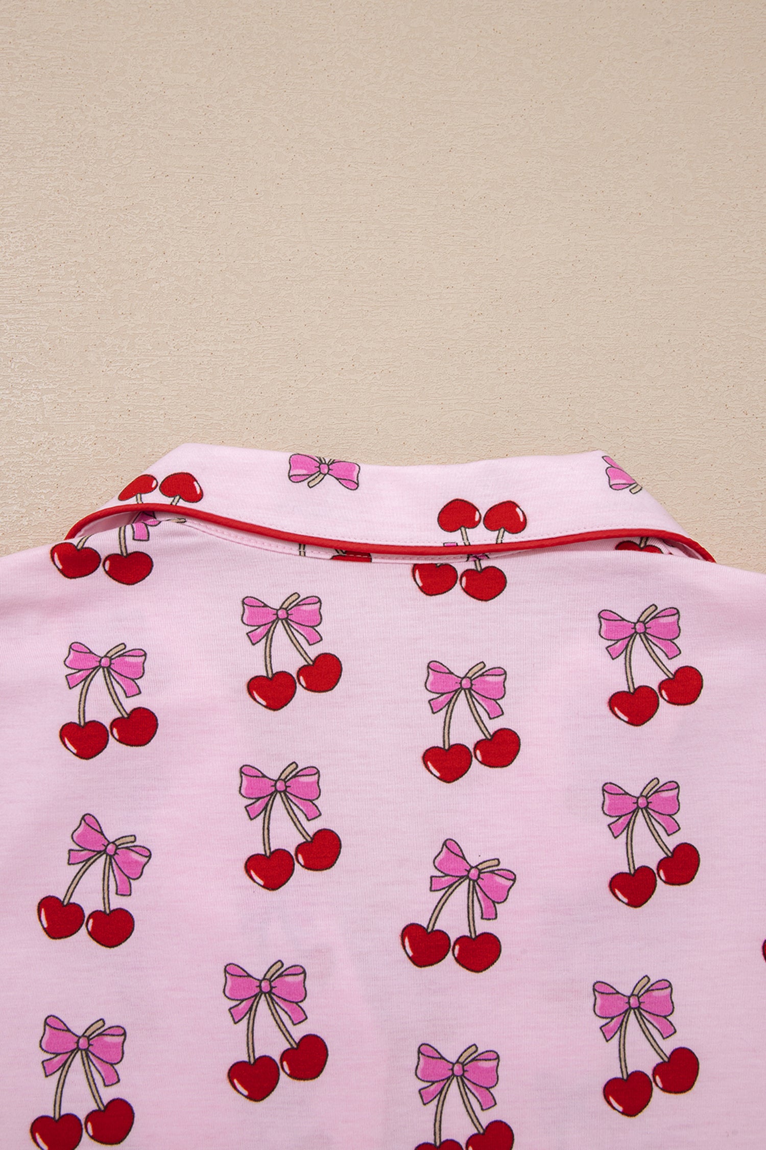 Sky Blue Bow Print Short Pajama Set