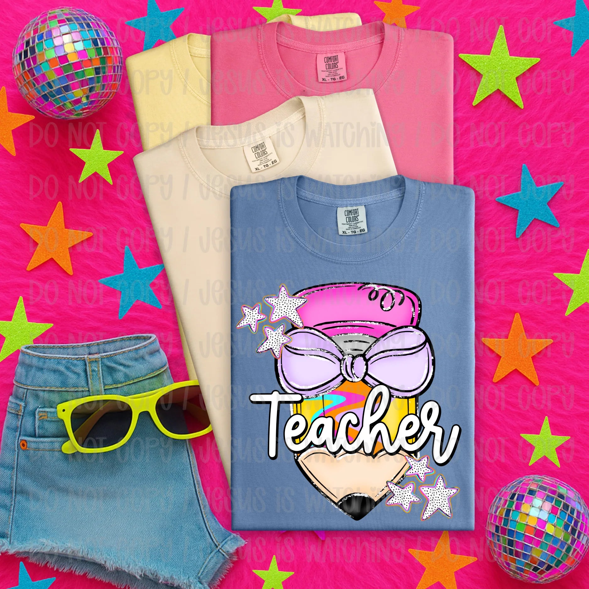 TEACHER bow graphic tee