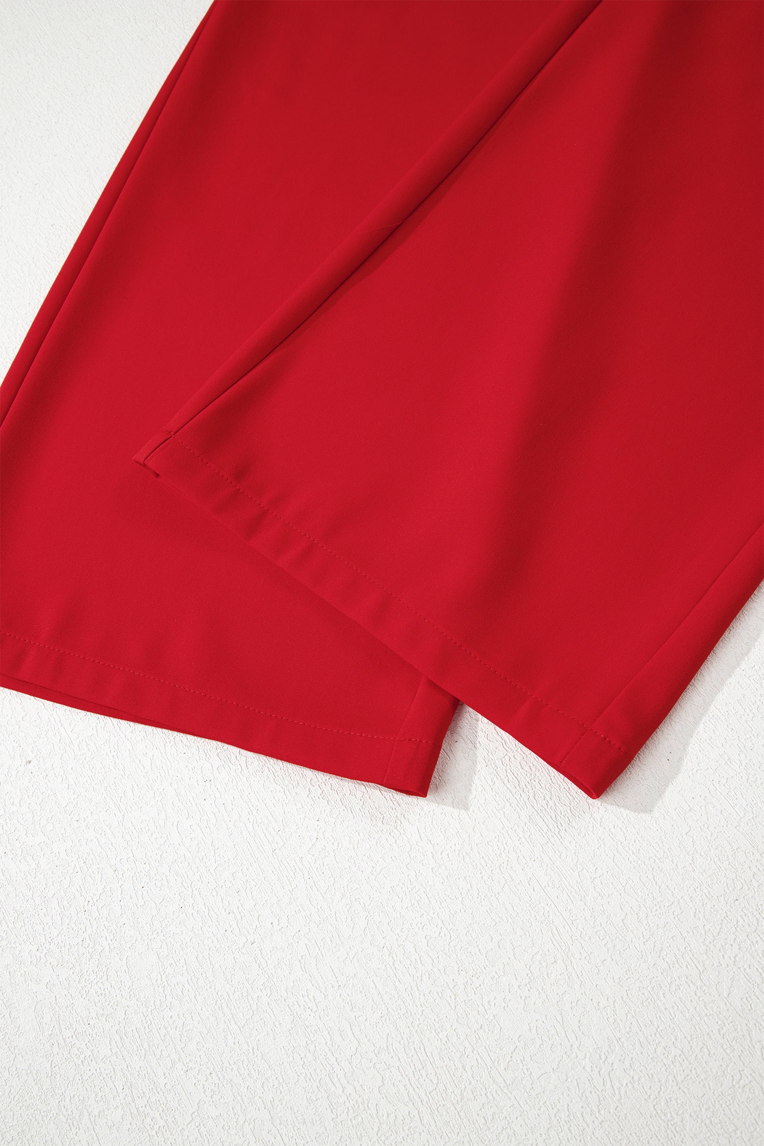 Black Pleated Detail Pull On High Elastic Waist Loose Straight Pants