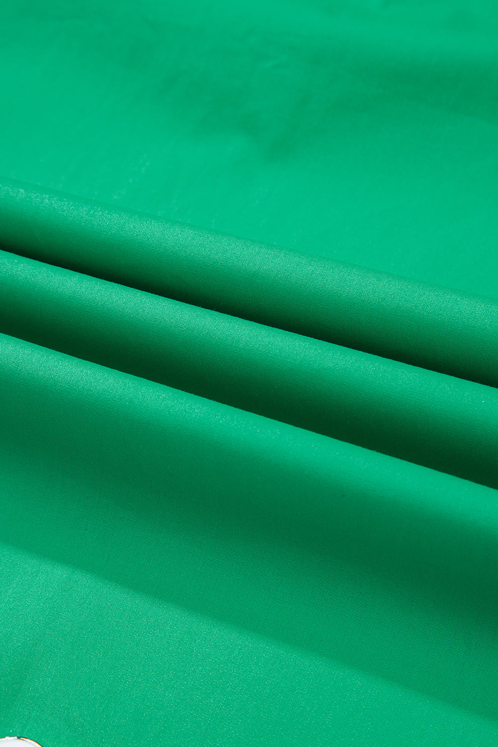 Bright Green Contrast Scallop Trim Layered Short Sleeve V Neck Blouse