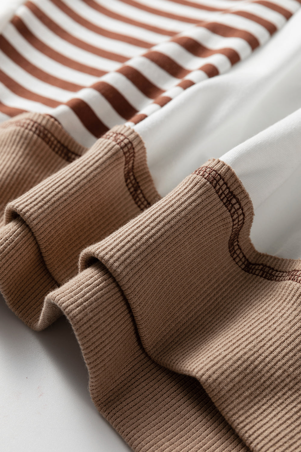 Green Stripe Colorblock Patchwork Contrast Stitching Oversize Sweatshirt