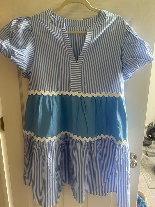 Blue striped dress