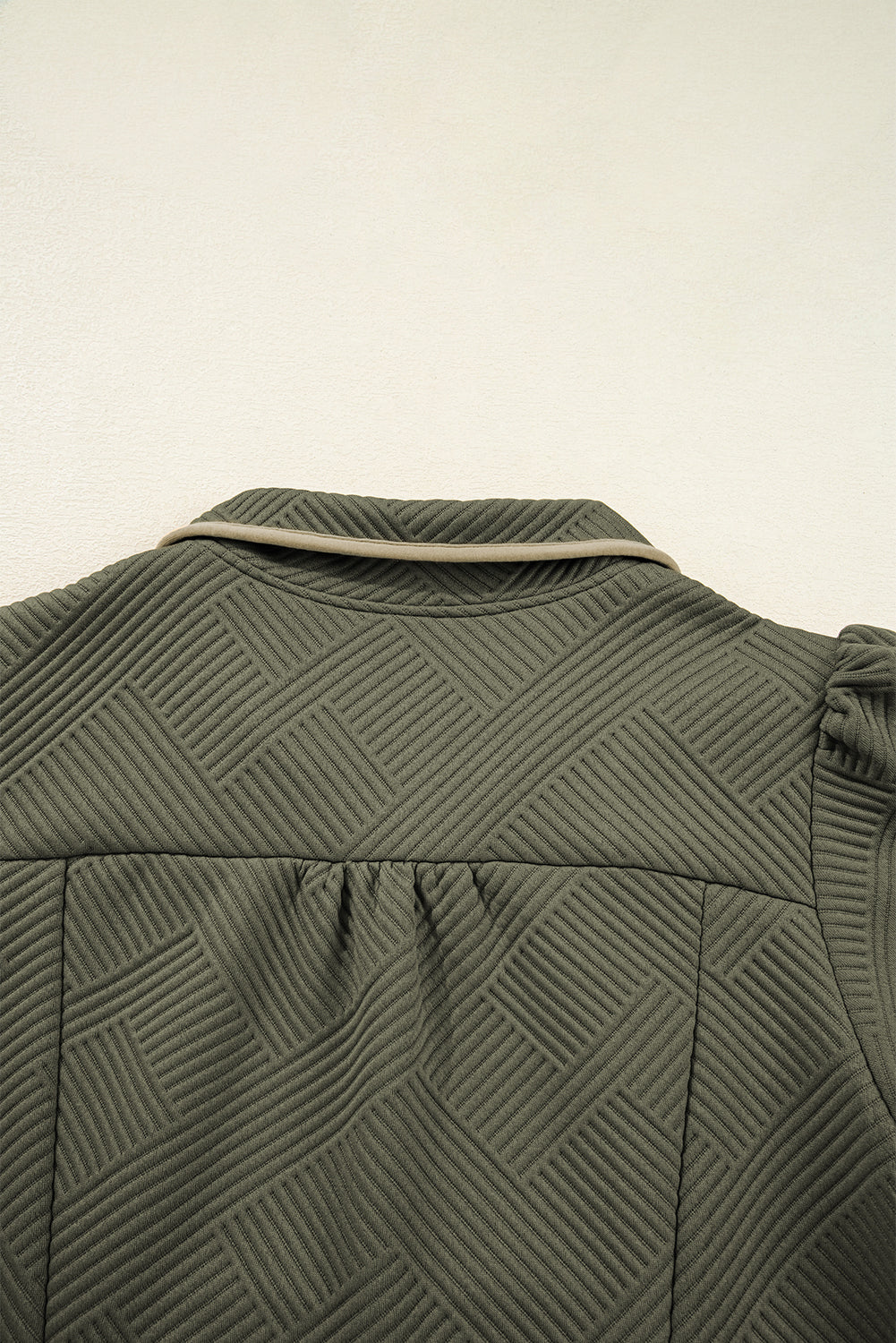 Desert Gold Quarter Zip Collar Bracelet Sleeve Textured Mini Dress