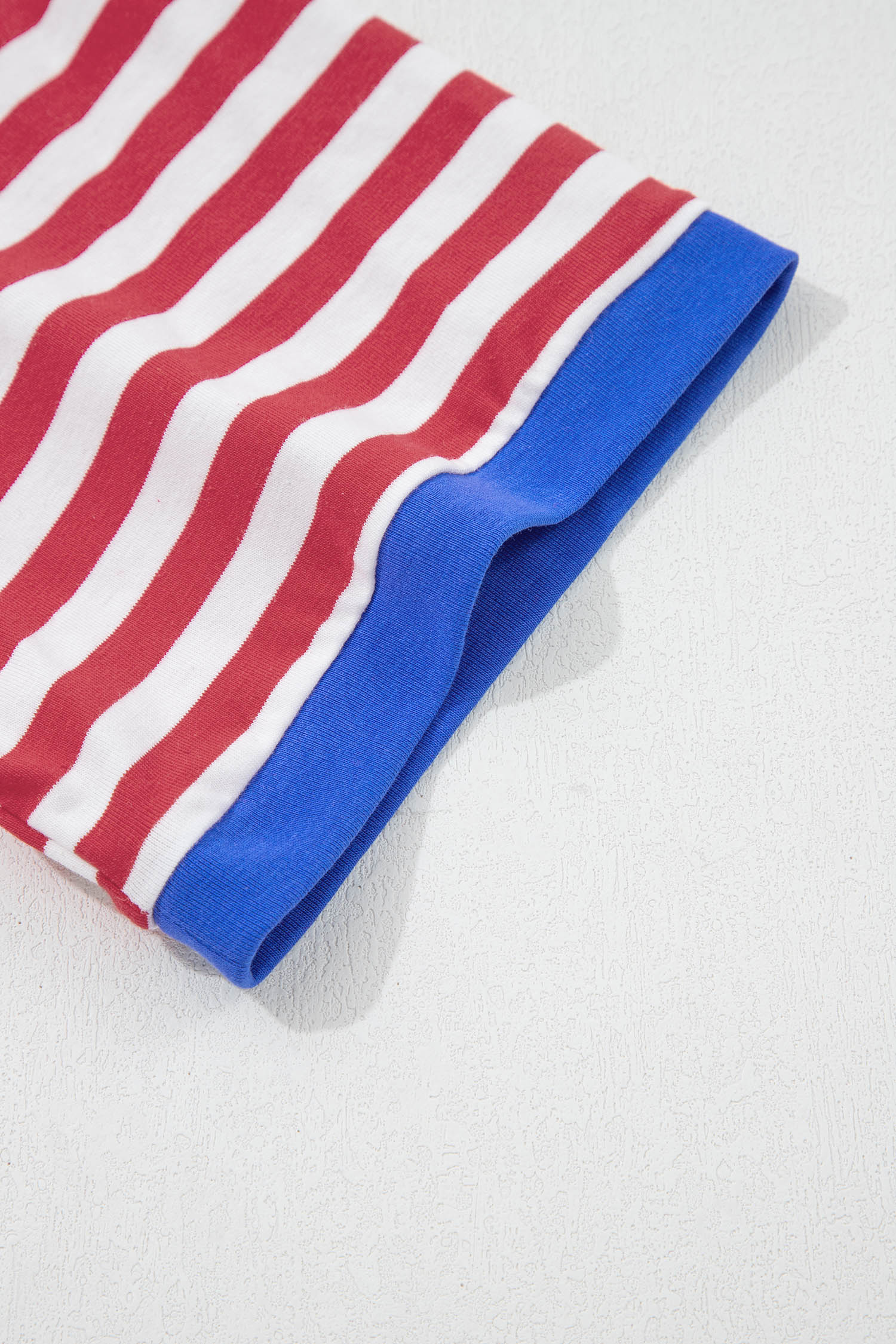 Sky Blue Stripe Nautical Tie Contrast Trim Round Neck T Shirt Mini Dress