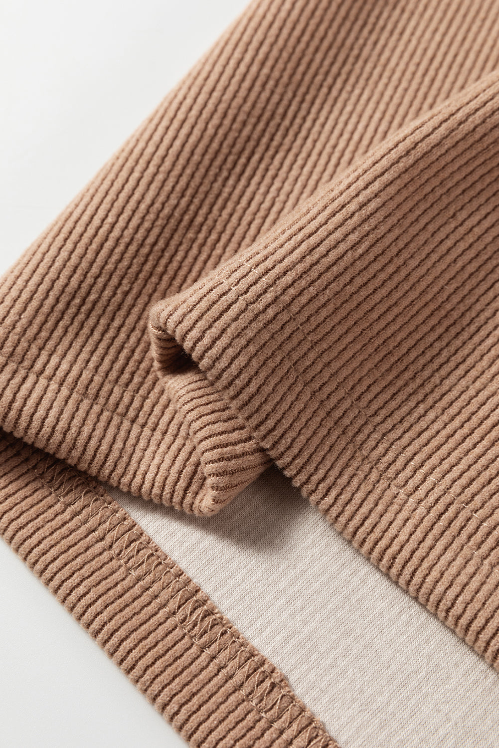 Casual Lace Drawstring Pullover Hoodie and High Waist Pants Corduroy Suit