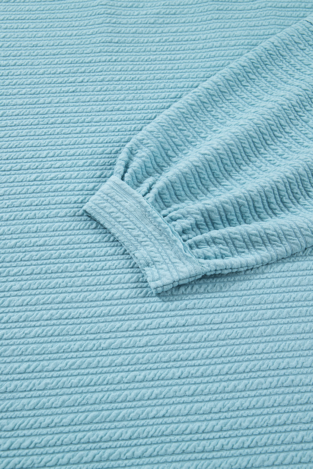 Light Blue Textured Drop Shoulder Plus Size Knit Top