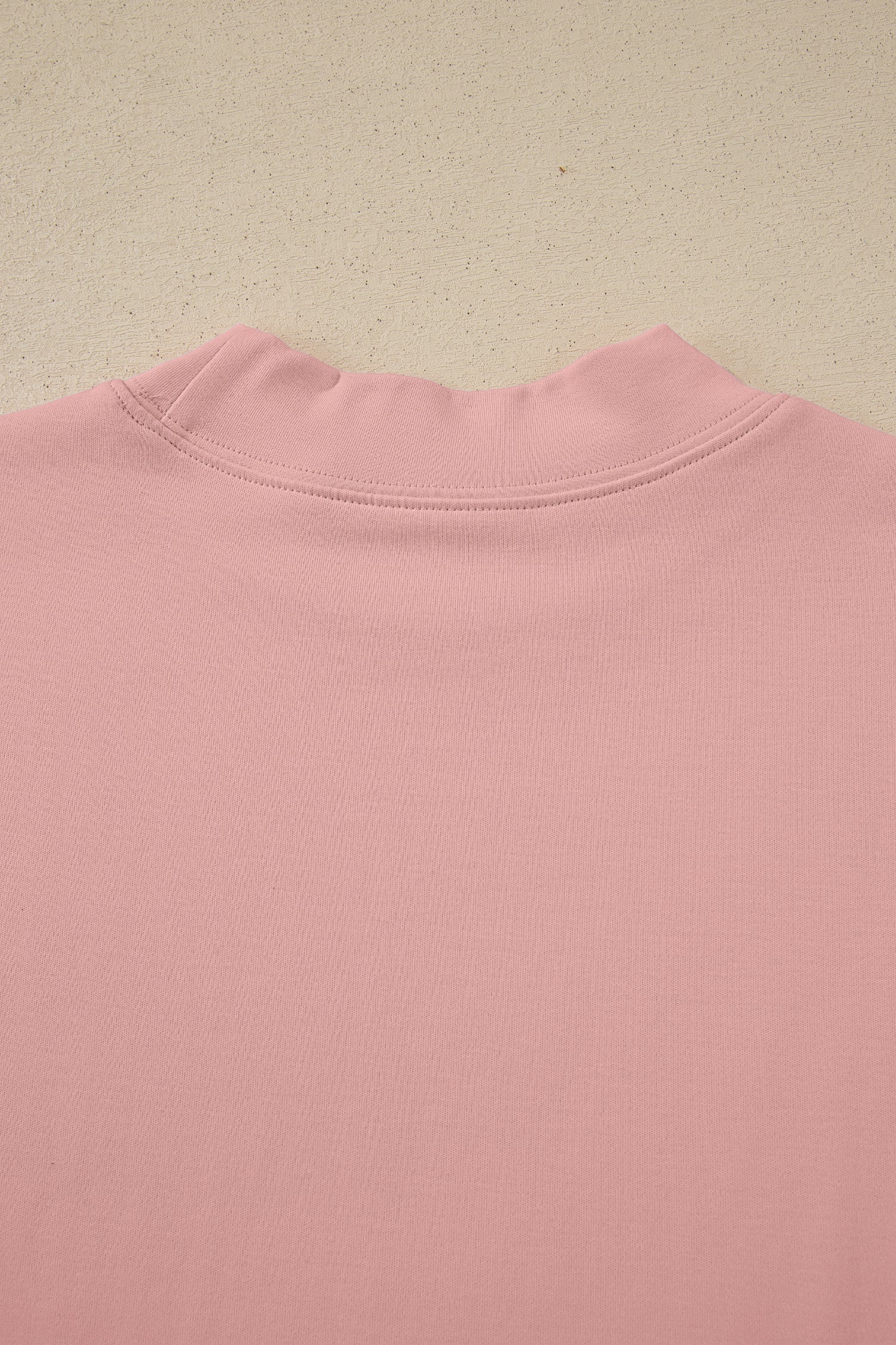 Black Solid Color High Neck Oversize Tee
