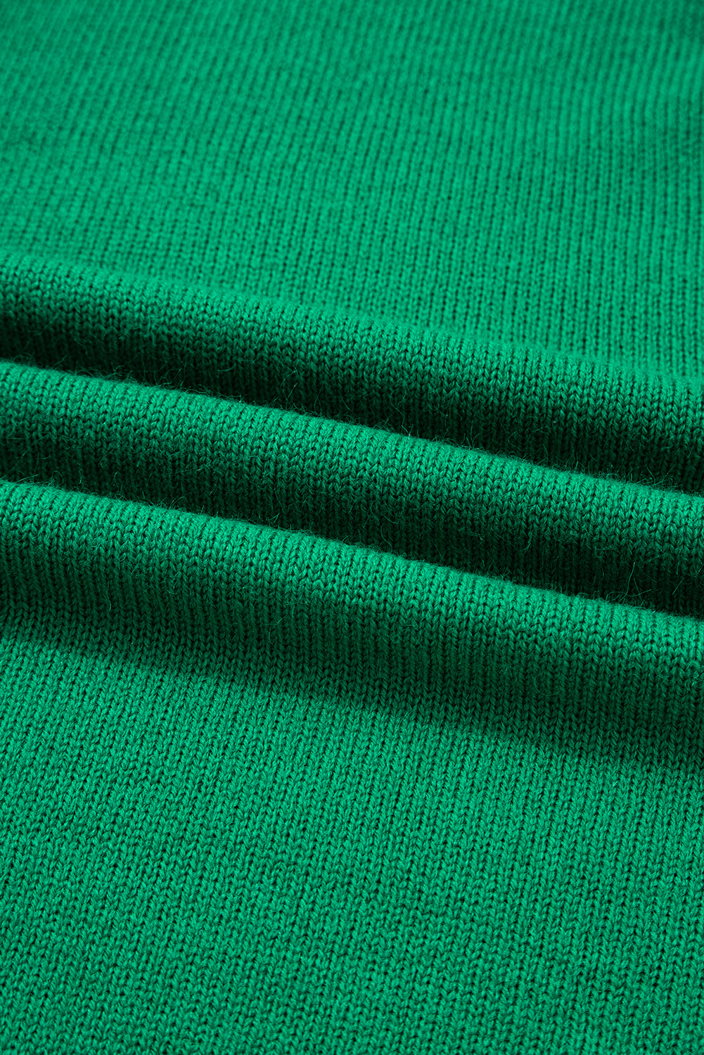 Bright Green Solid Color Knit Button Drop Shoulder Sweater Cardigan