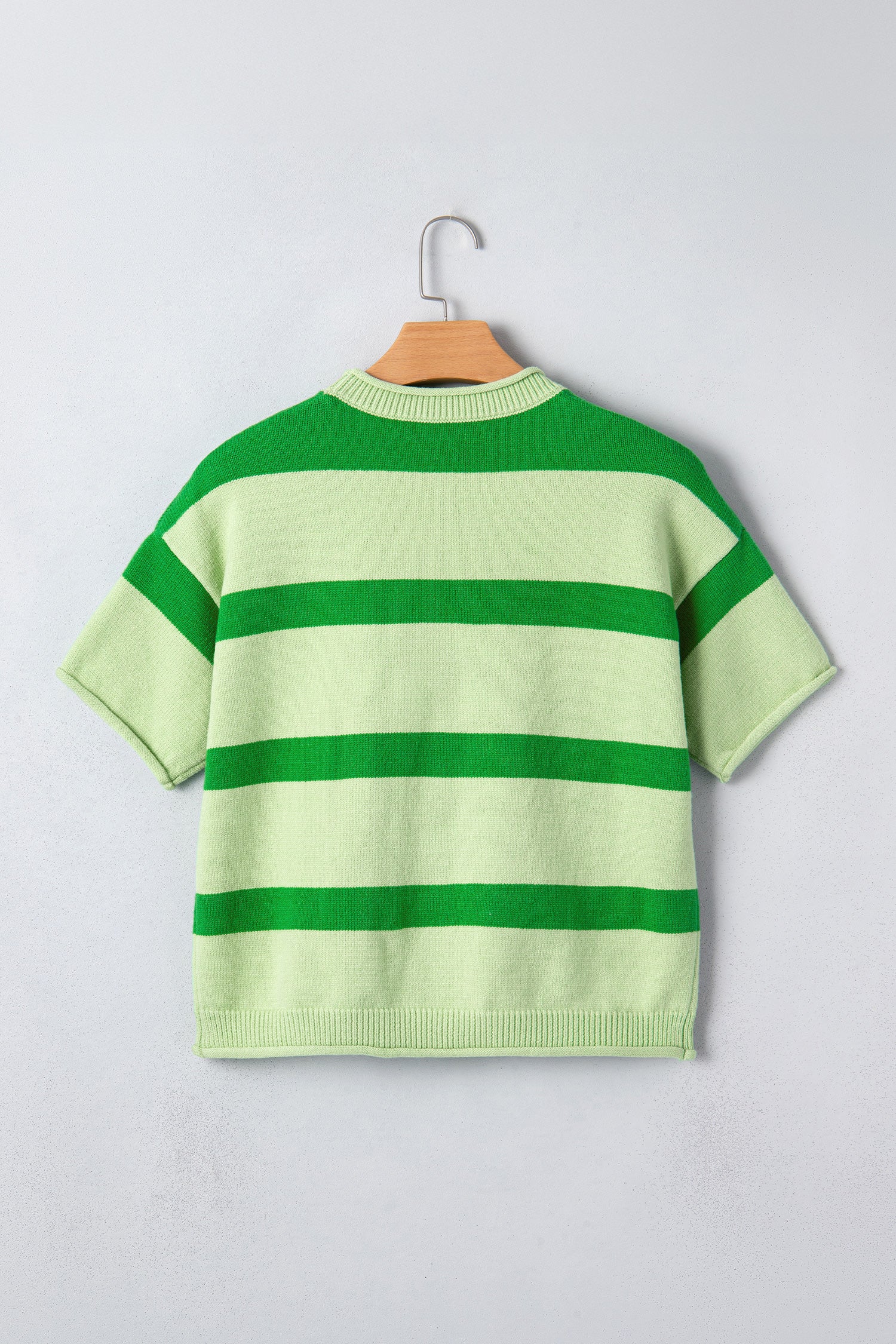 Green Stripe Oh for Lucks Sake St Patricks Day Short Sleeve Sweater