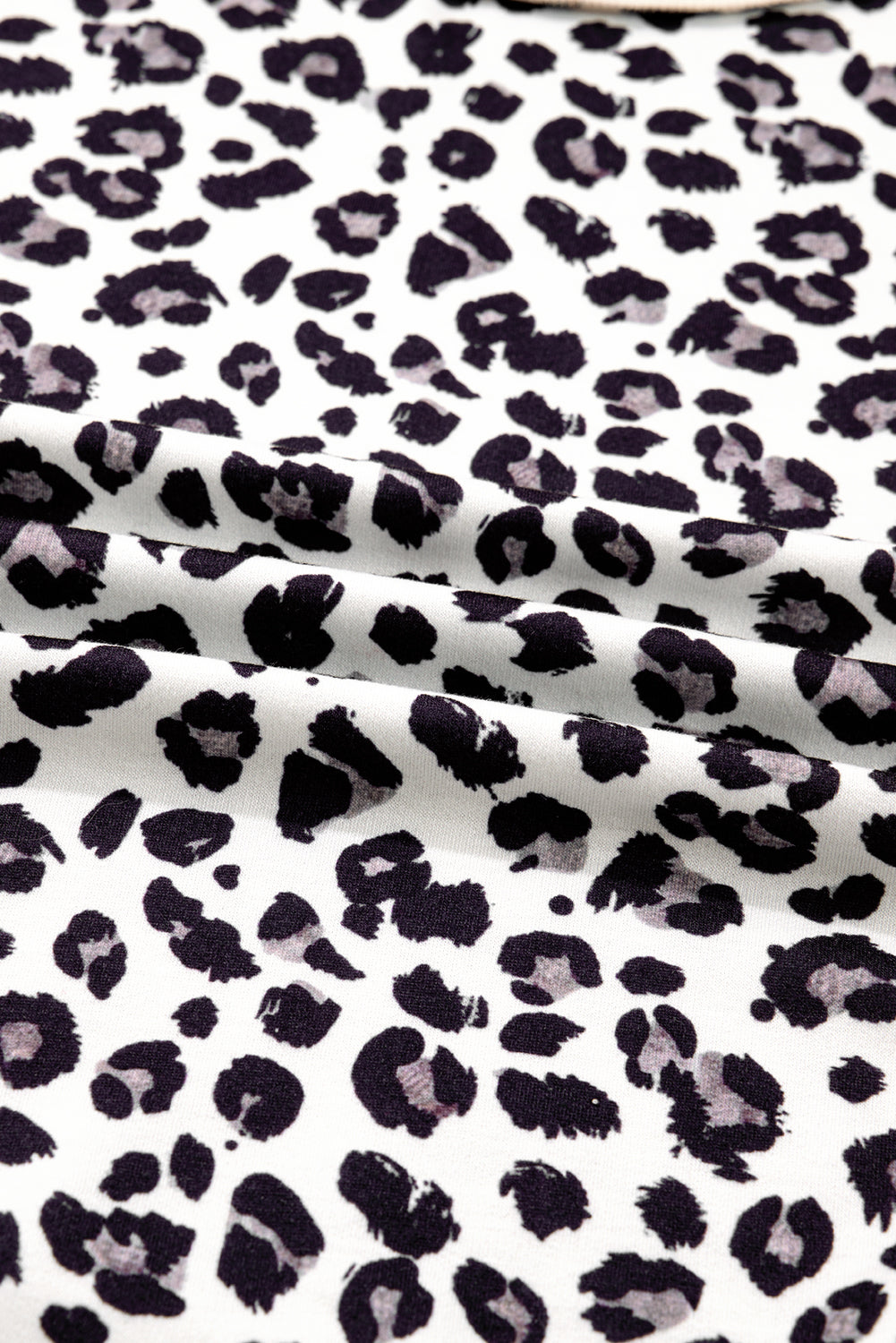 Gray Leopard Color Block Patchwork Reverse Stitch Plus Size Baggy Pullover