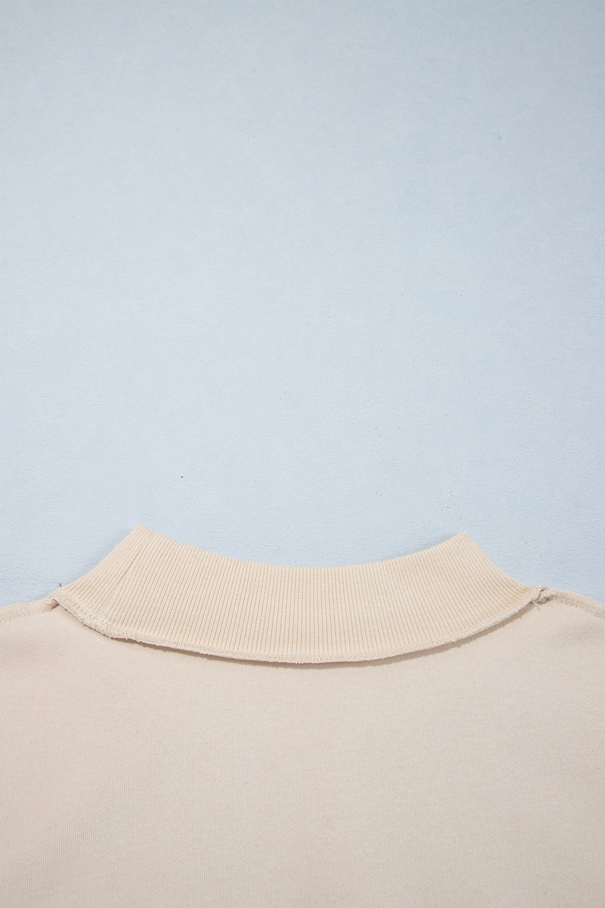 Beige CHRIST IS KING Embroidery High Neck Baggy Sweatshirt