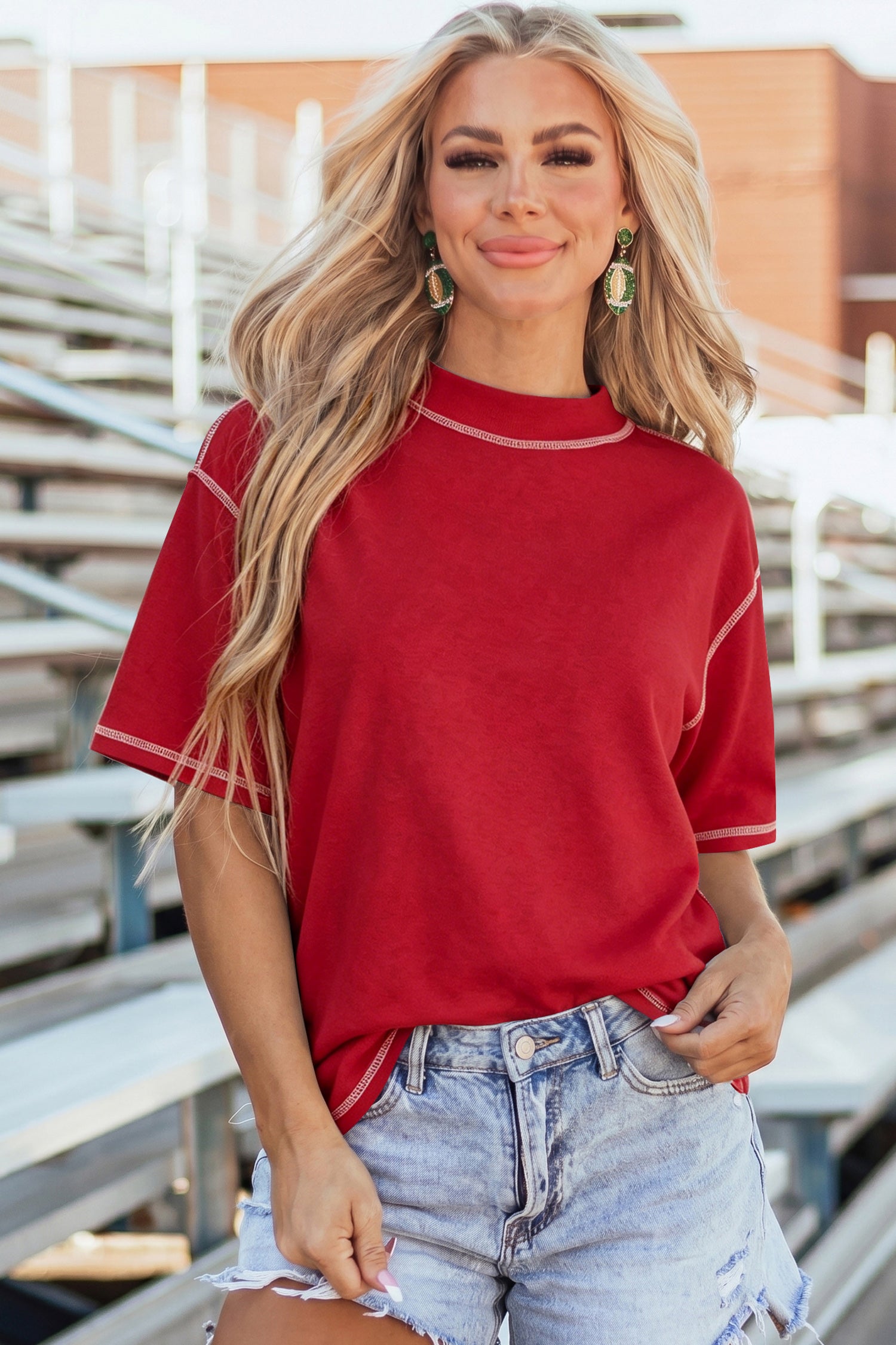 Light Grey Reversible Contrast-Stitched T-Shirt