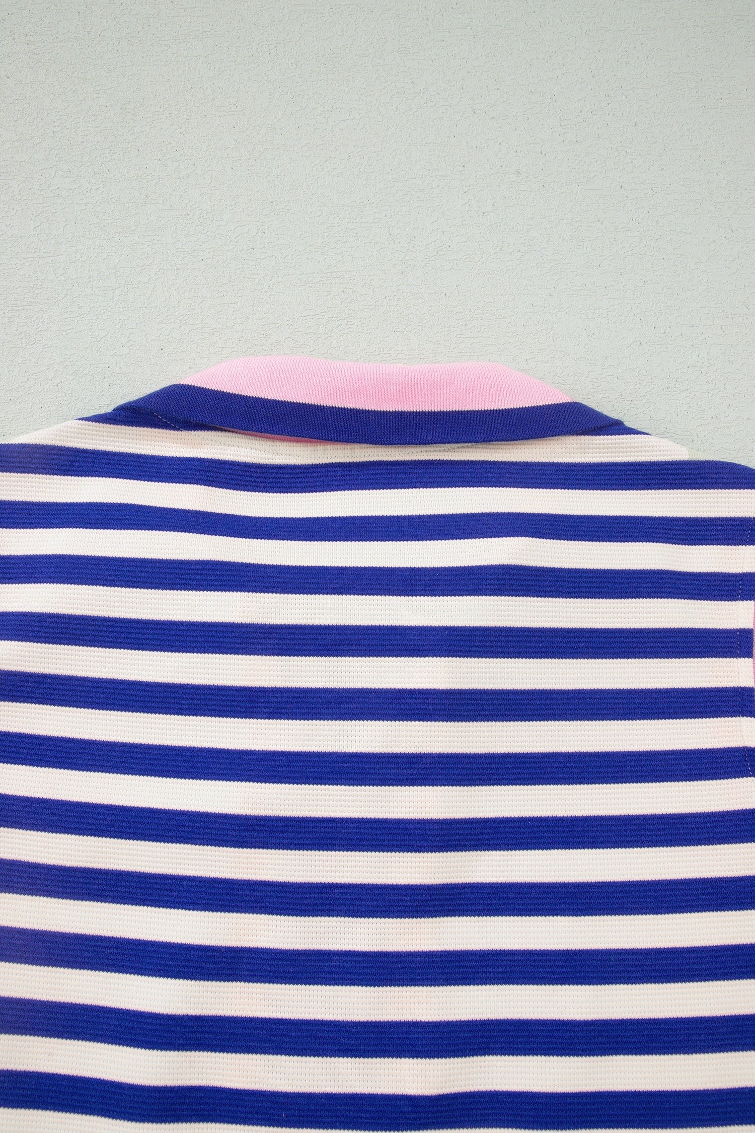 Sachet Pink Textured Stripe Print Contrast Trim Zip Collar Sleeveless 2pcs Skort Set