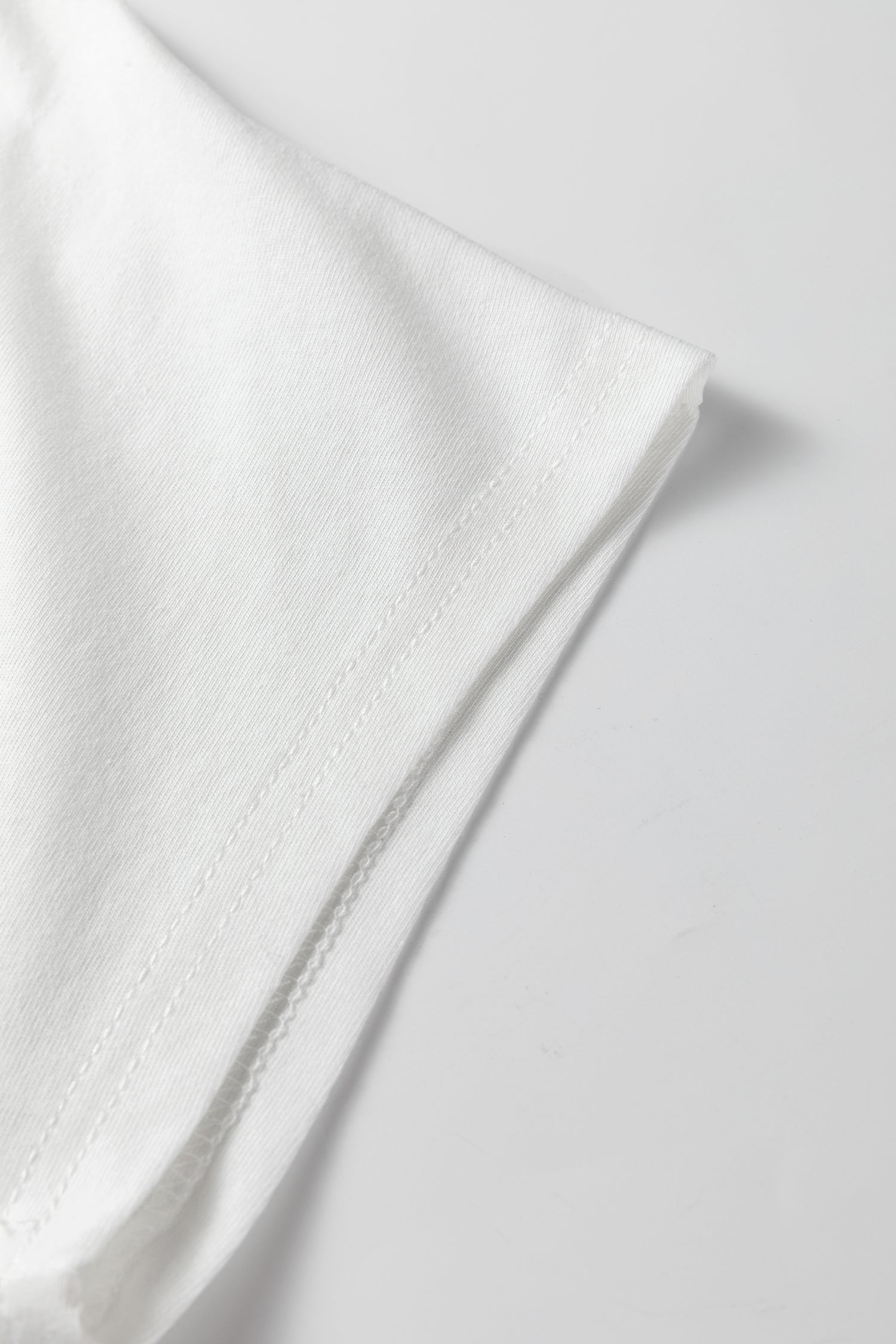 White Leopard Bow Embroidered Cotton Round Neck T Shirt