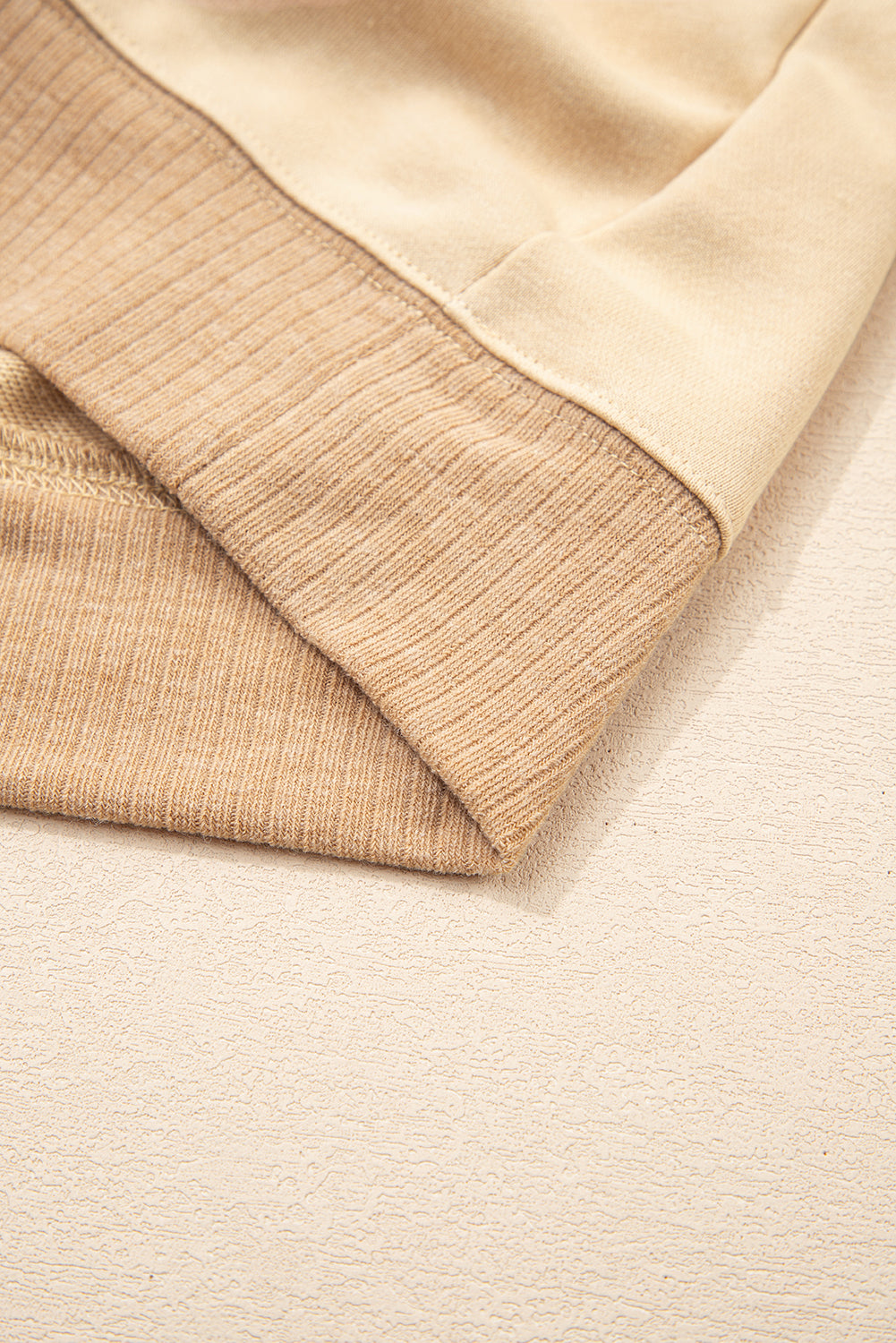 Light French Beige Aztec Patchwork Raglan Pullover Sweatshirt