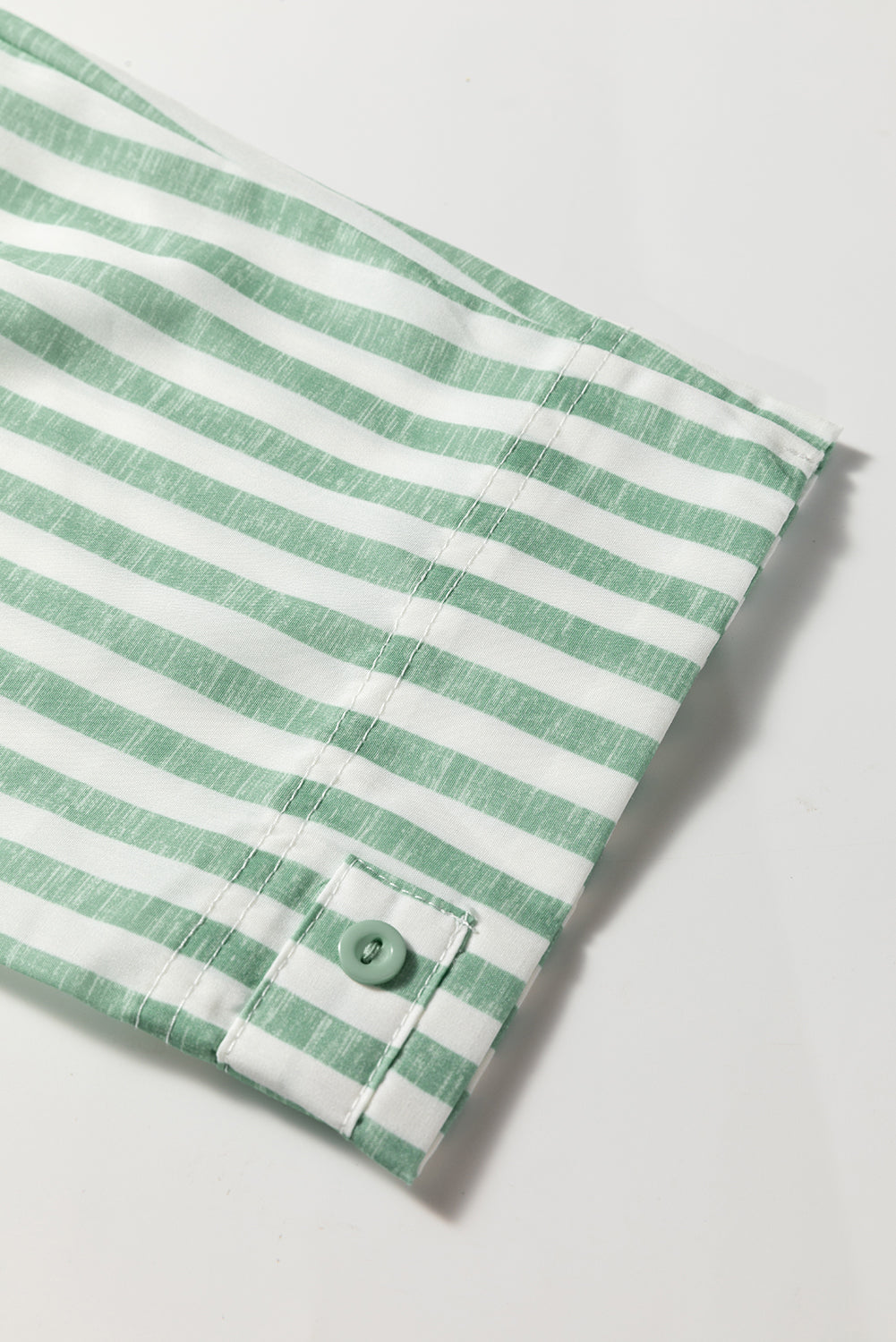 Green Stripe Half Zip Long Sleeve Swing Top