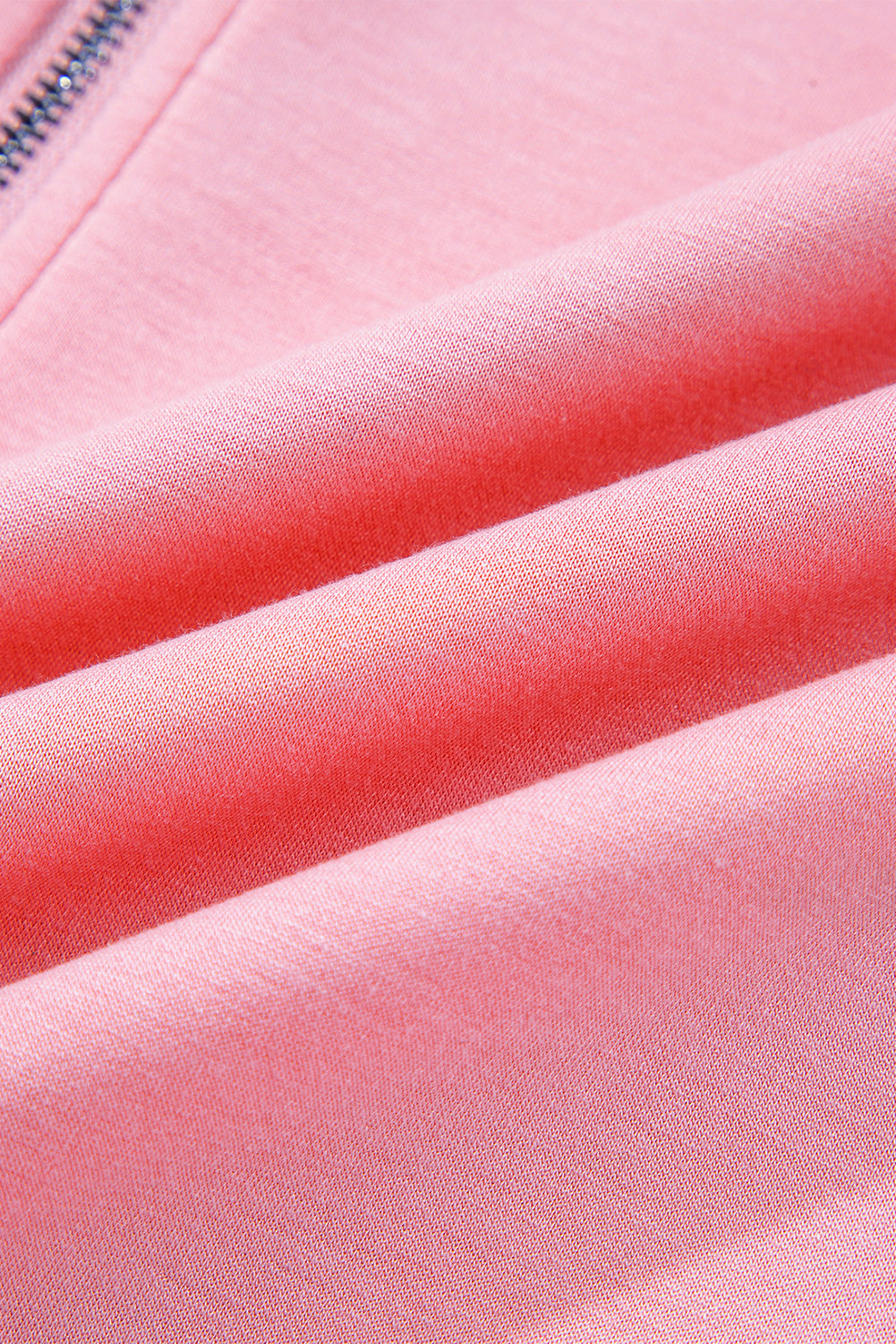 Pink Half Zip Sporty Pullover Mini Skirt 2pcs Outfit