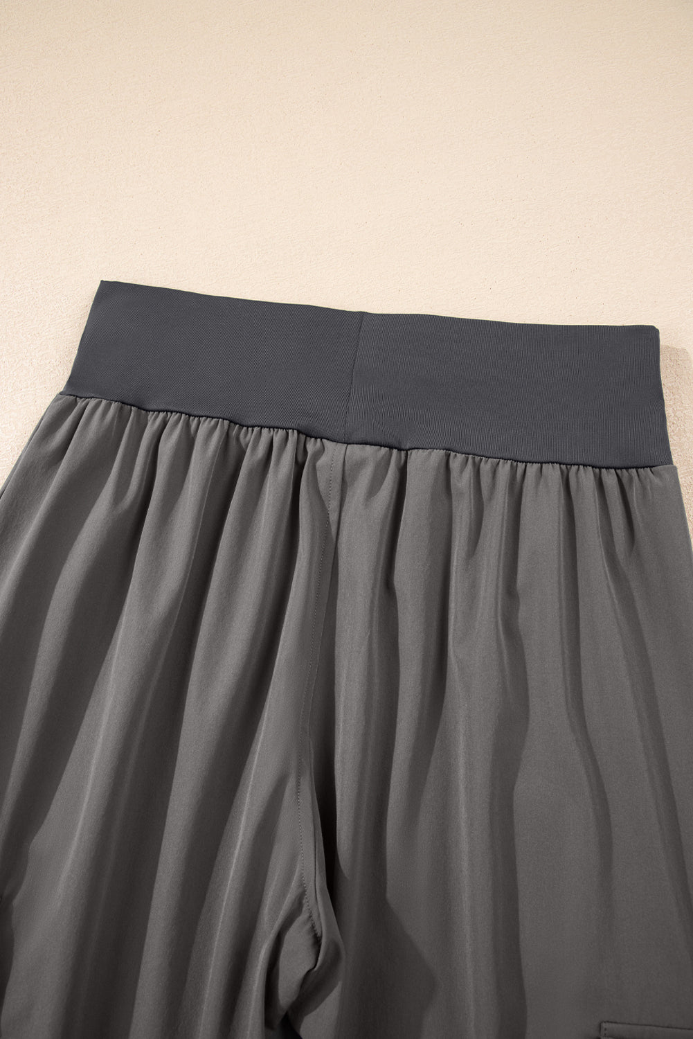 Camel Elastic High Waist Pocketed Cargo Jogger Pants