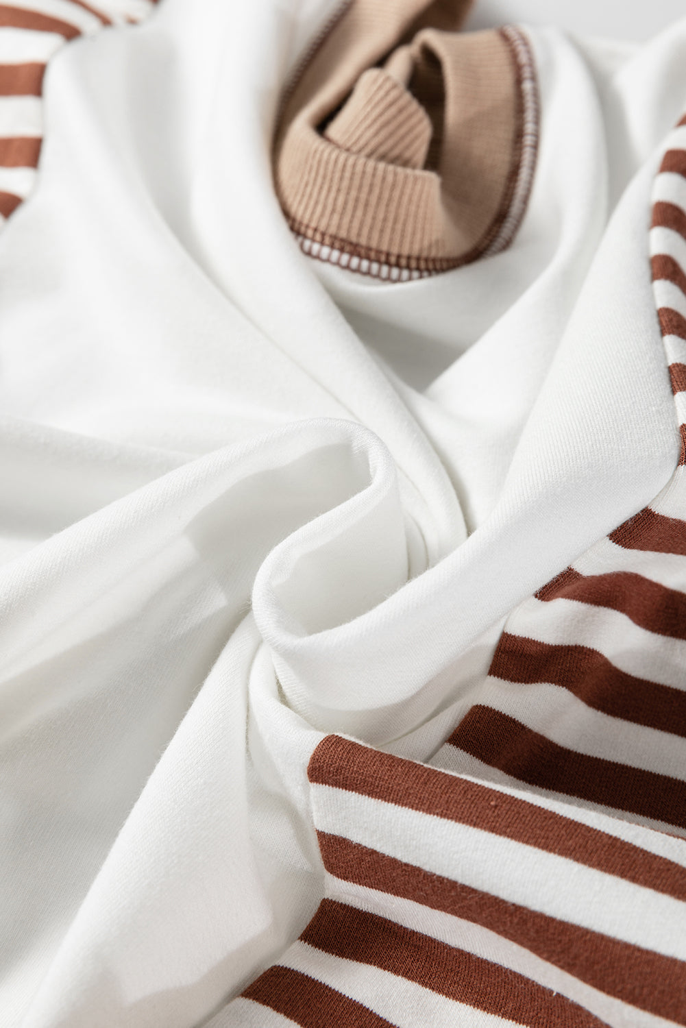 Green Stripe Colorblock Patchwork Contrast Stitching Oversize Sweatshirt