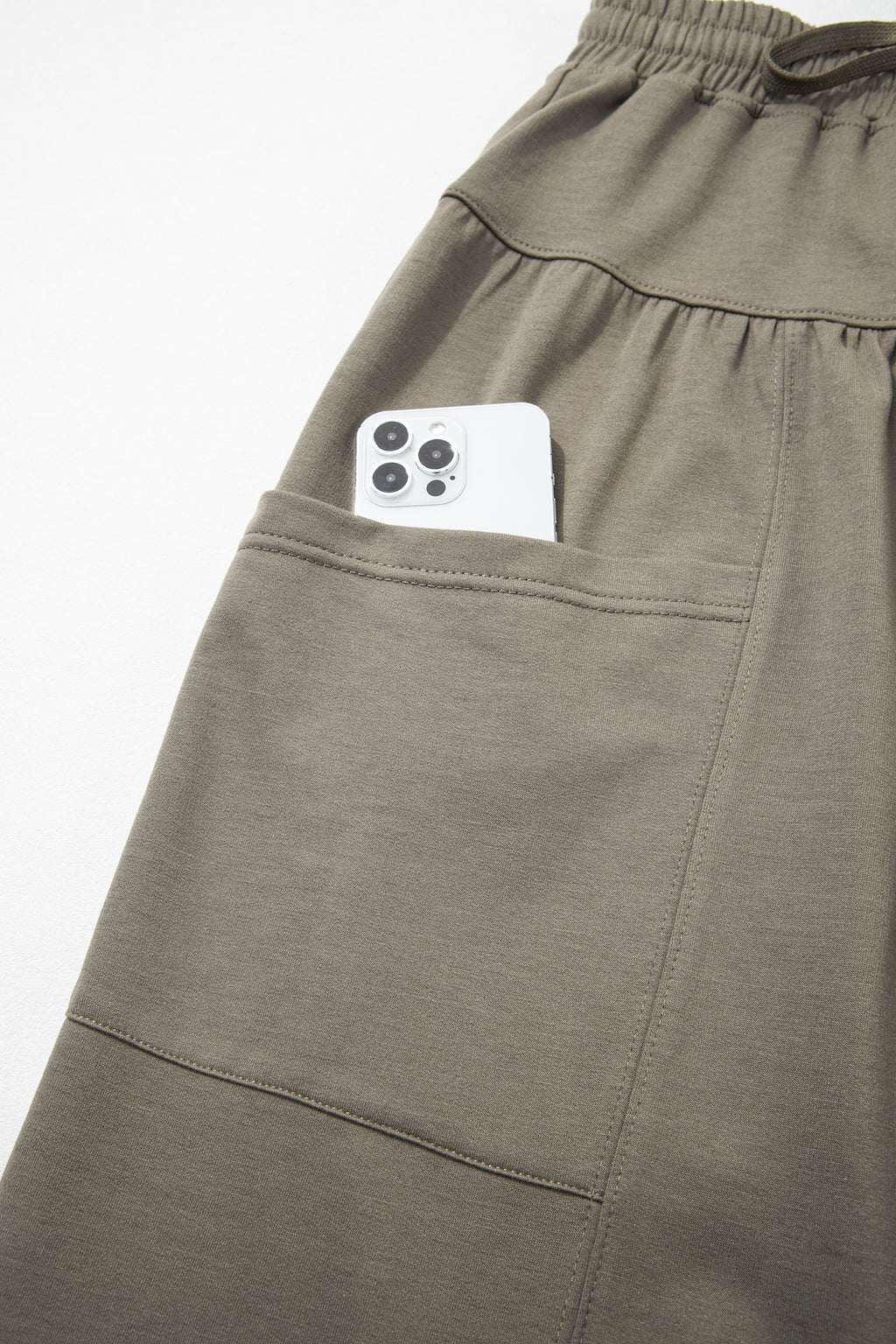Seagrass Elastic Waist Drawstring Wide Leg Full Length Pants