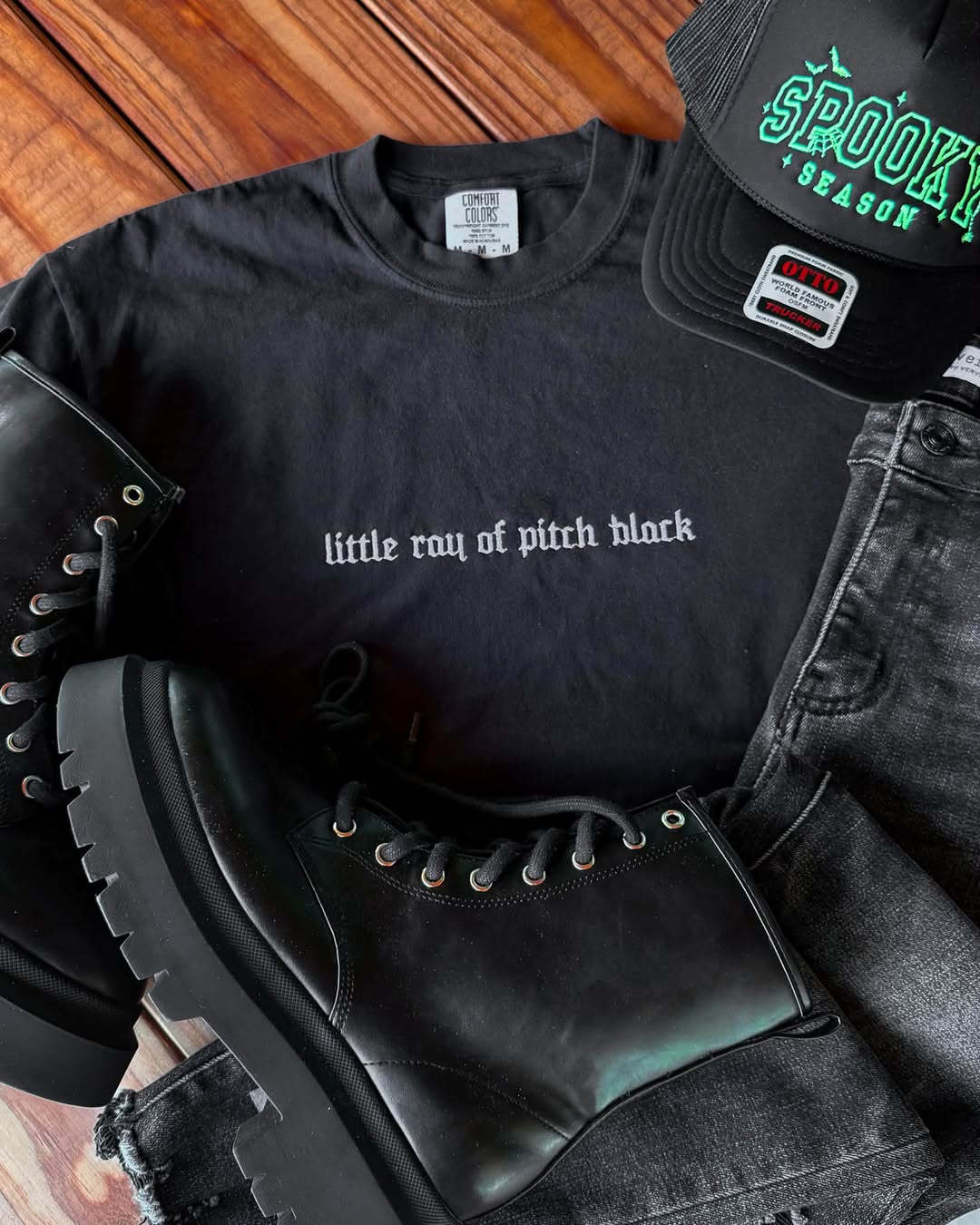little ray of pitch black graphic tee