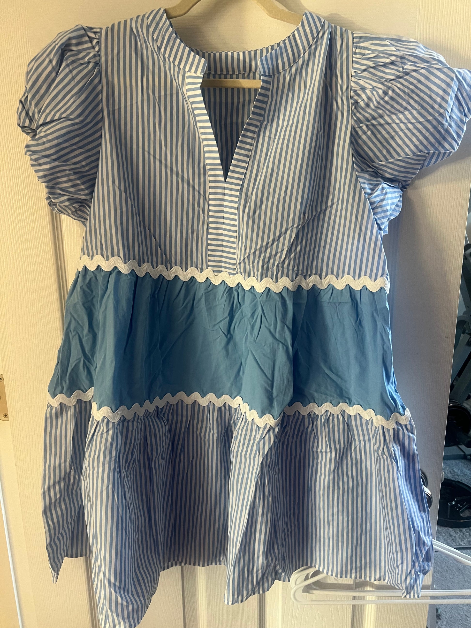 Blue striped boutique dress
