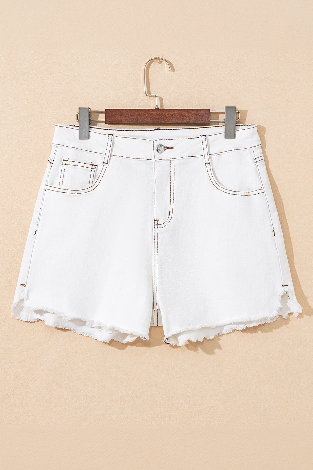 Carbon Grey Raw Hem High Waist Denim Shorts