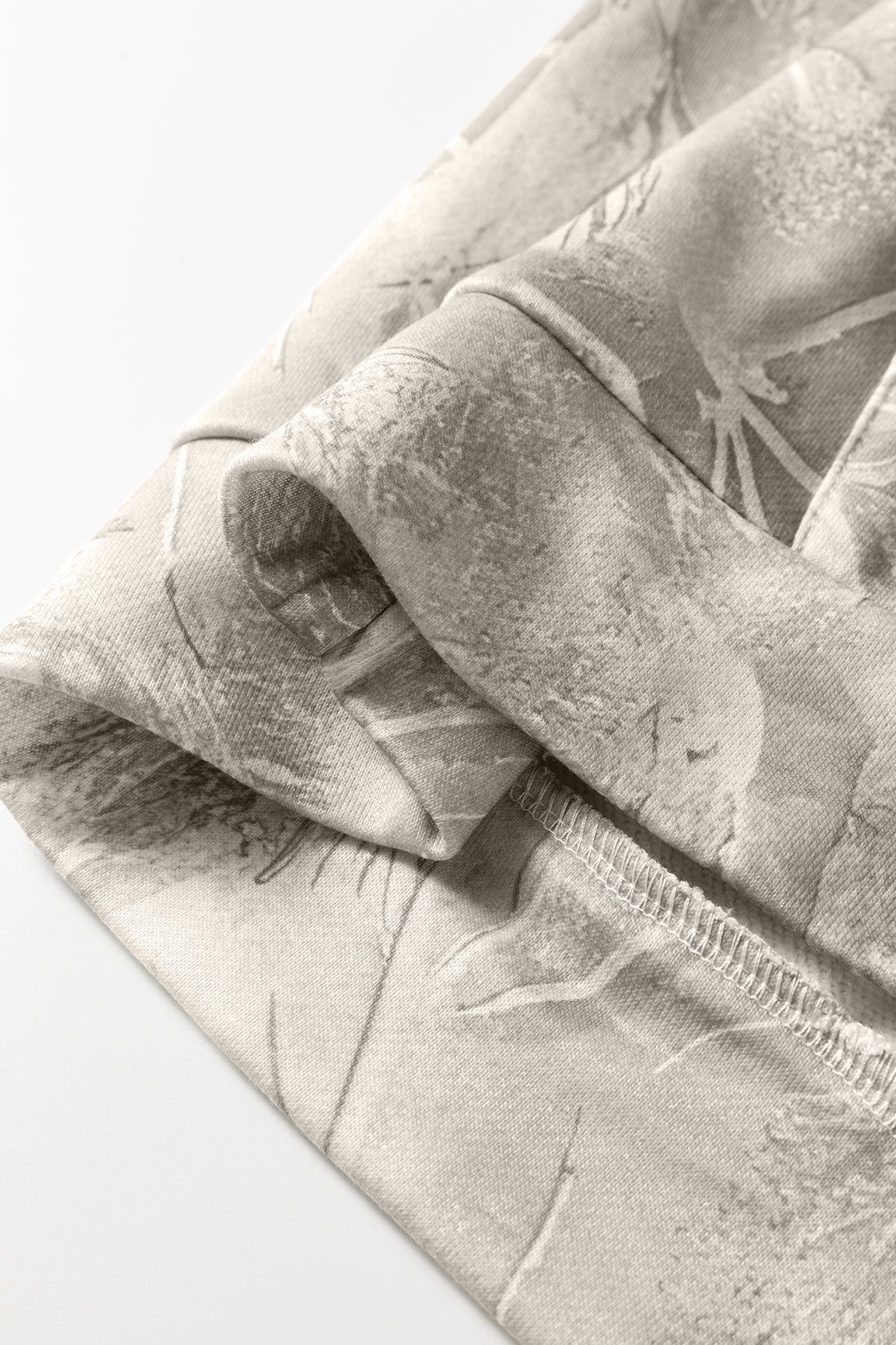 Light Pink Camouflage Woodland Print Oversized Sporty Hoodie