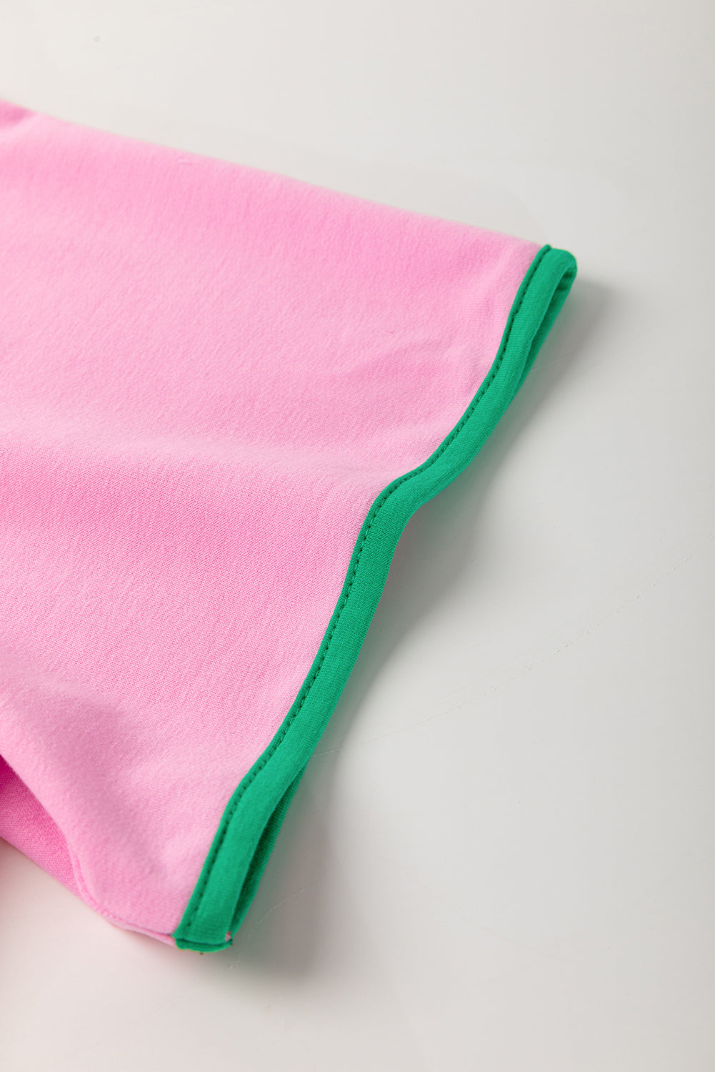 Bonbon Plus Size Contrast Trim T Shirt and Skirt Two Piece Set