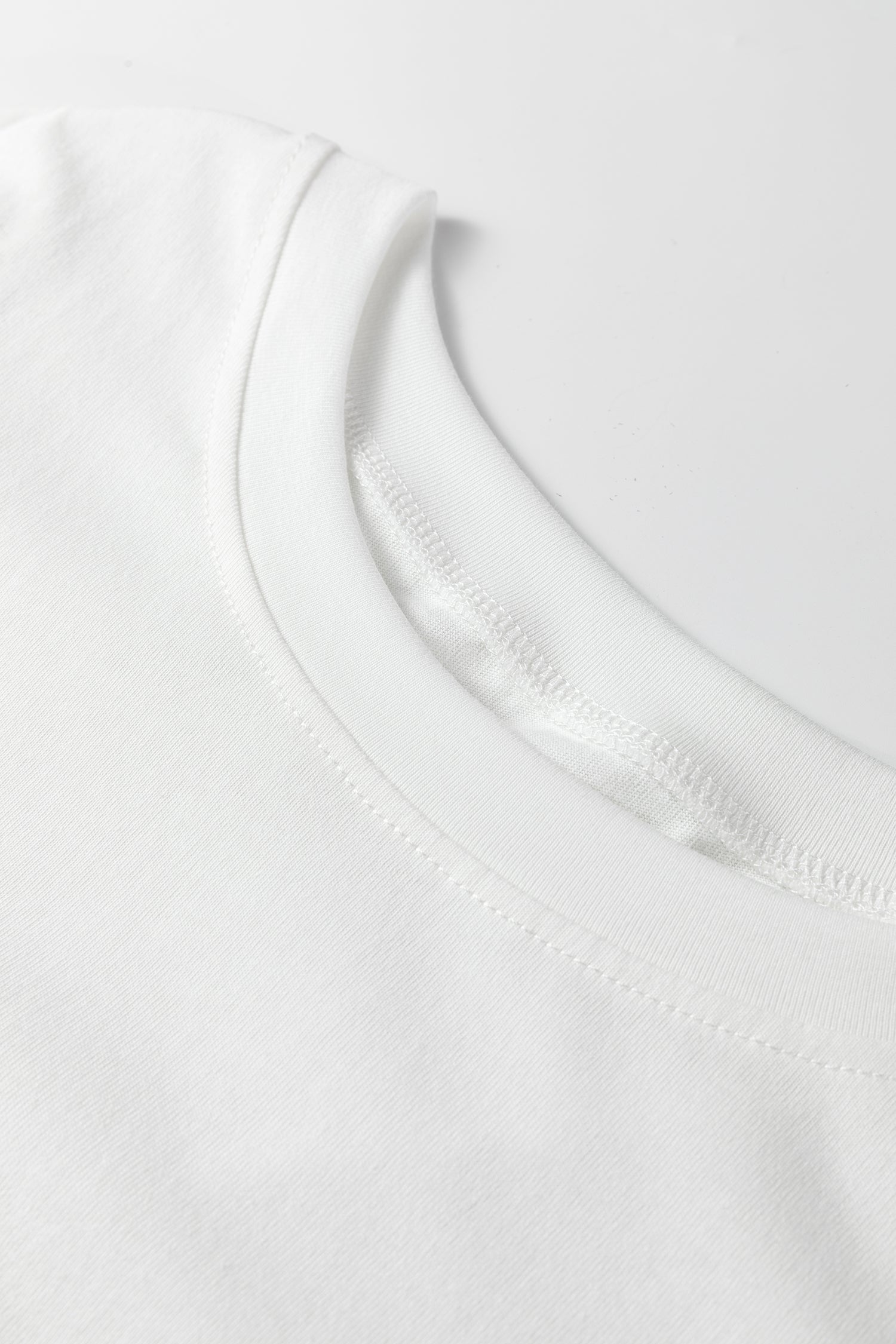 White Leopard Bow Embroidered Cotton Round Neck T Shirt