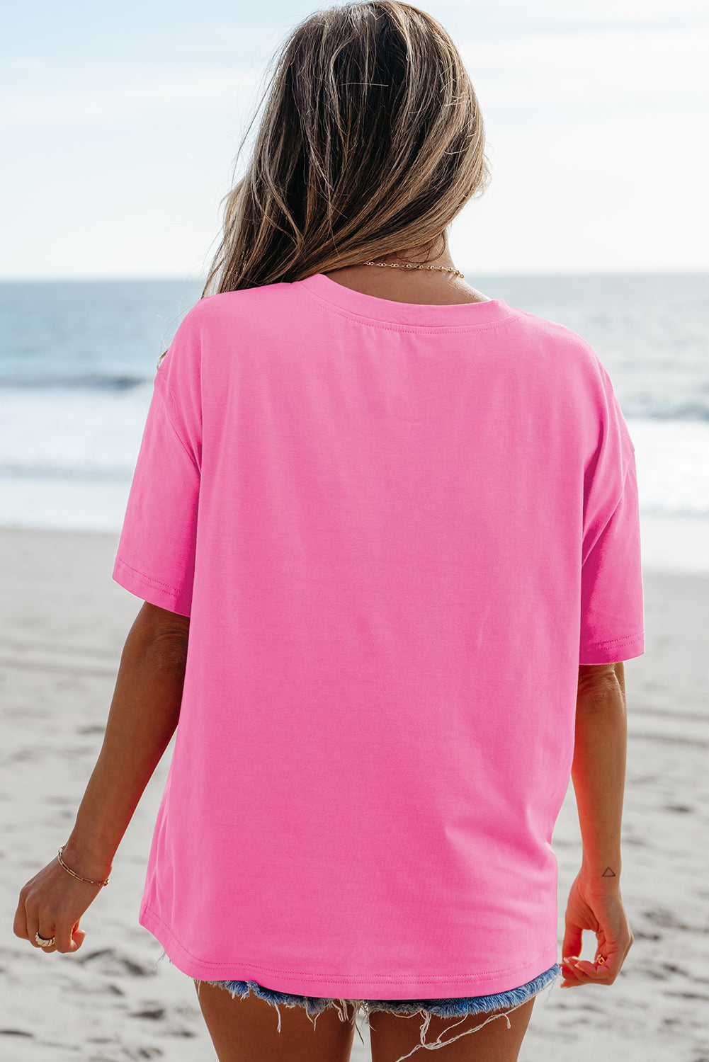 Light Blue MAMA Letter Graphic Neon T Shirt