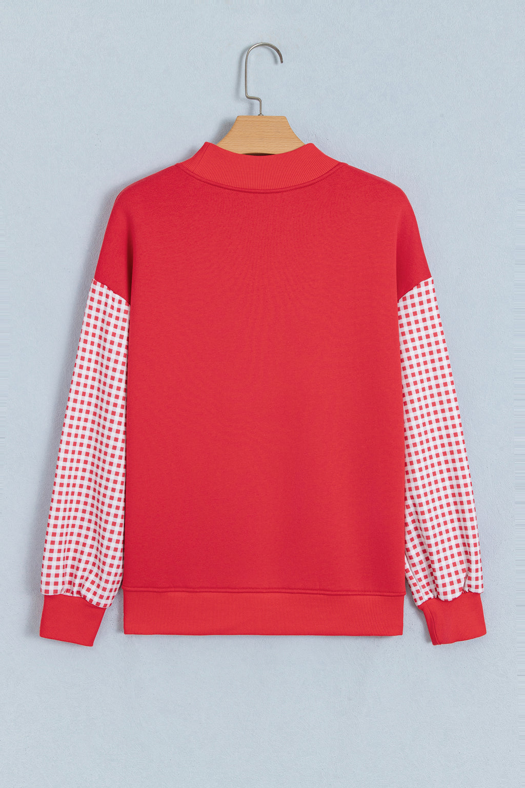 Carrot Gingham Plaid Oversized Pullover Sweatshirt