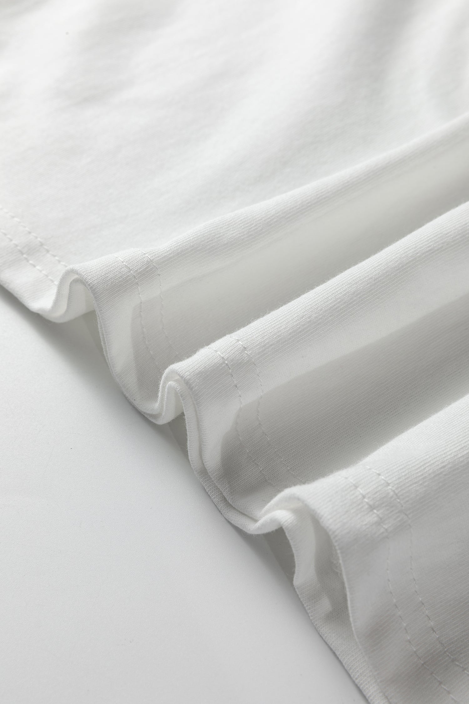 White Leopard Bow Embroidered Cotton Round Neck T Shirt