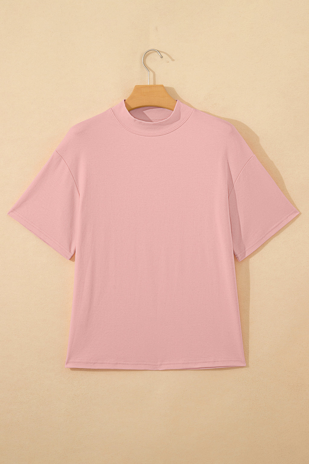 Black Solid Color High Neck Oversize Tee