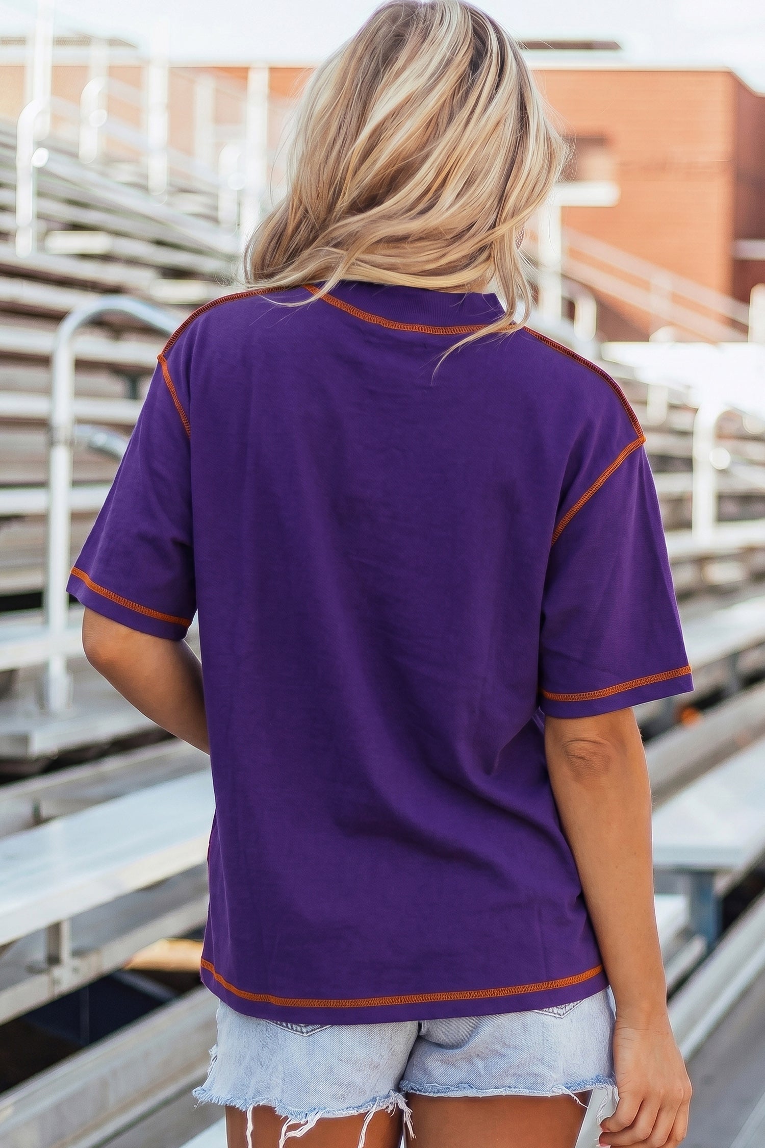 Light Grey Reversible Contrast-Stitched T-Shirt