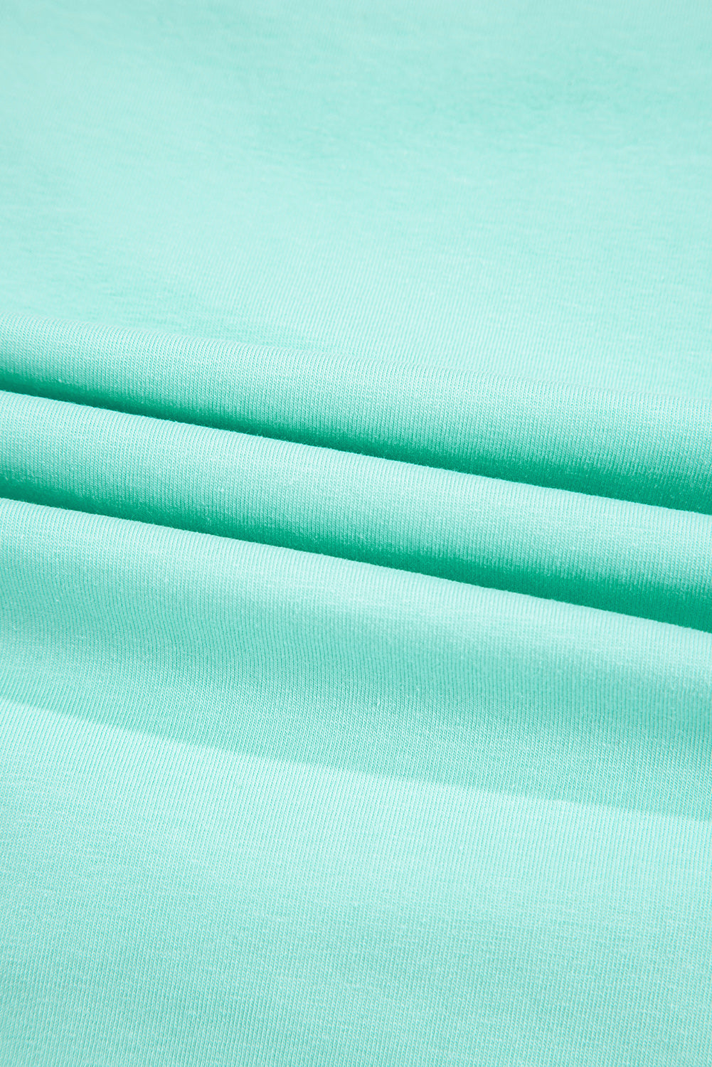 Mint Green Rhinestone Bow Embellished Round Neck Tee