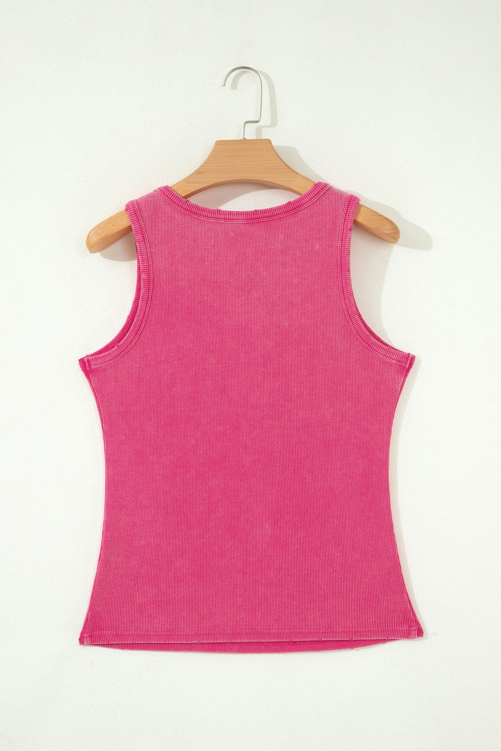 Medium Grey Vintage Distressed Ribbed Mineral Wash Tank Top