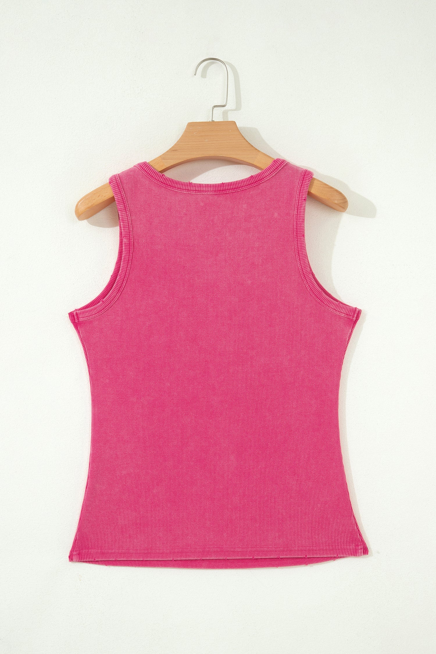 Medium Grey Vintage Distressed Ribbed Mineral Wash Tank Top