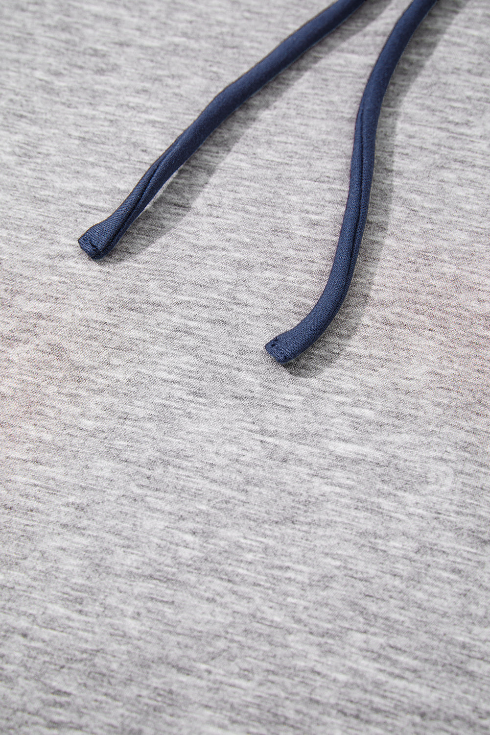 Light Grey Color Block Patchwork V Neck Drawstring Hoodie