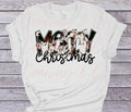 Merry Christmas cow print Graphic Tee