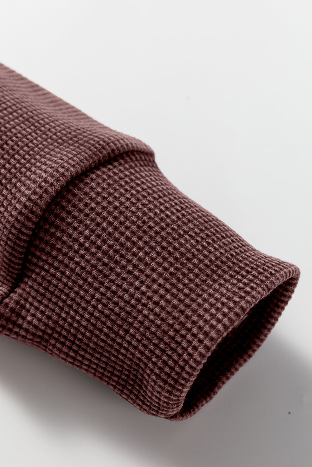 Bright Pink Waffle Knit Patchwork Long Sleeve Loose Top